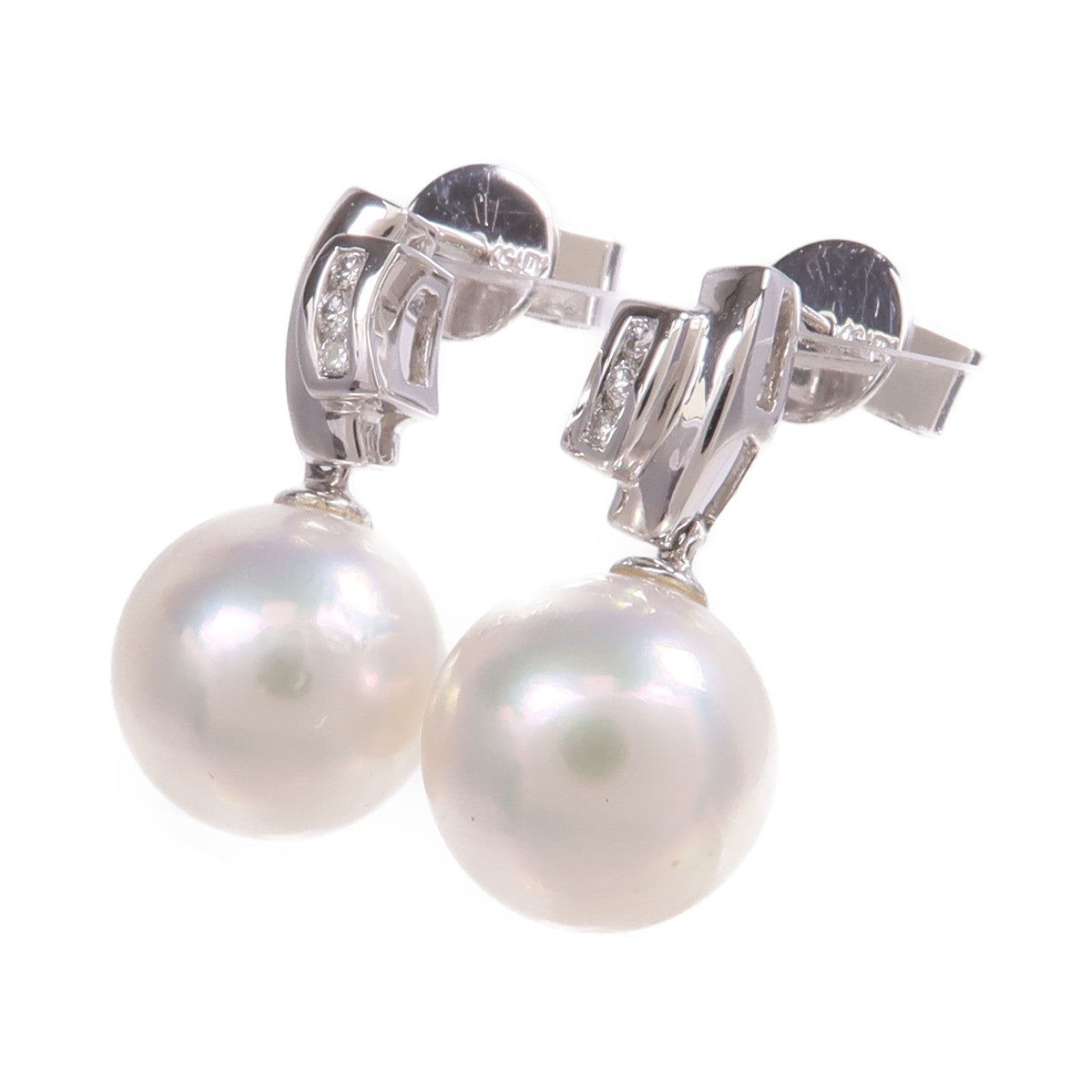 JEWELRY 【激減優惠】18K白金Pearl Diamond Earrings珍珠/鑽石耳環