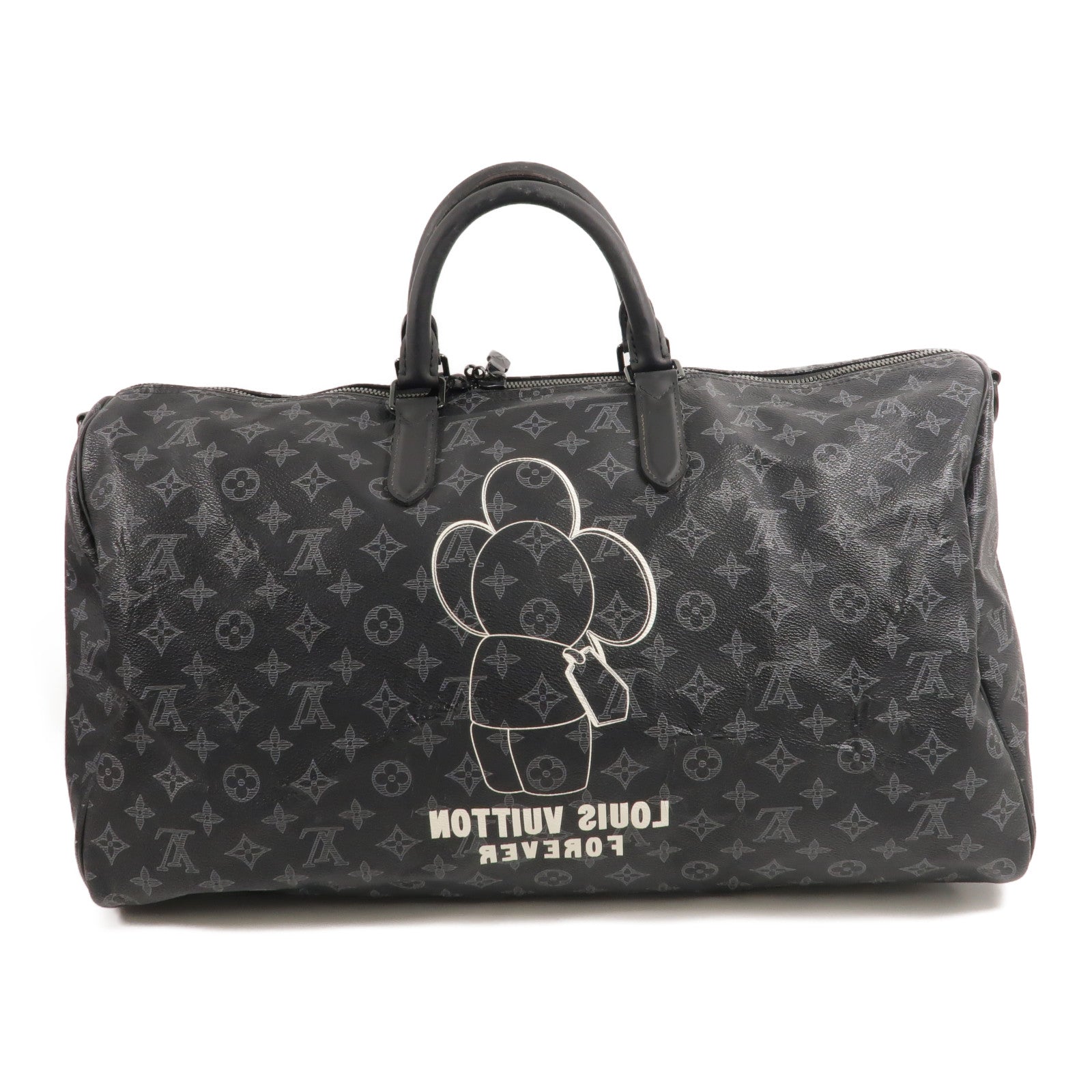 LOUIS VUITTON Monogram Eclipse Keepall Bandouliere 50手挽肩背兩用袋