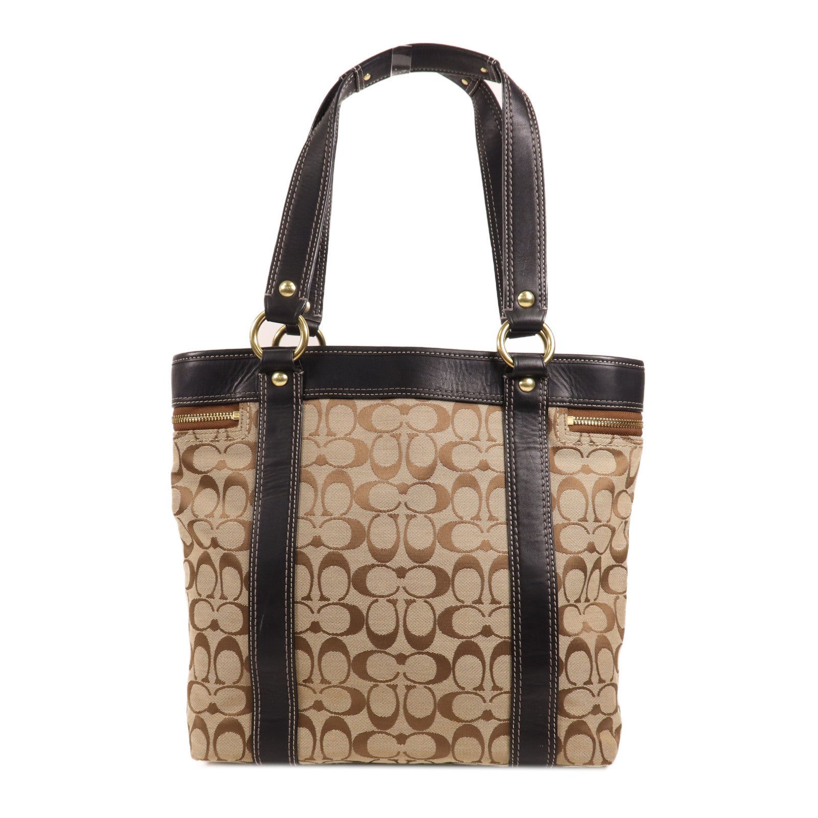 COACH 帆布Shoulder Bag金扣肩背袋