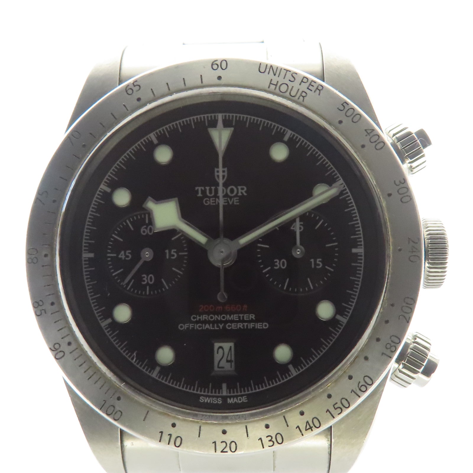 TUDOR Black Bay Chronograph不鏽鋼手錶自動機芯黑色