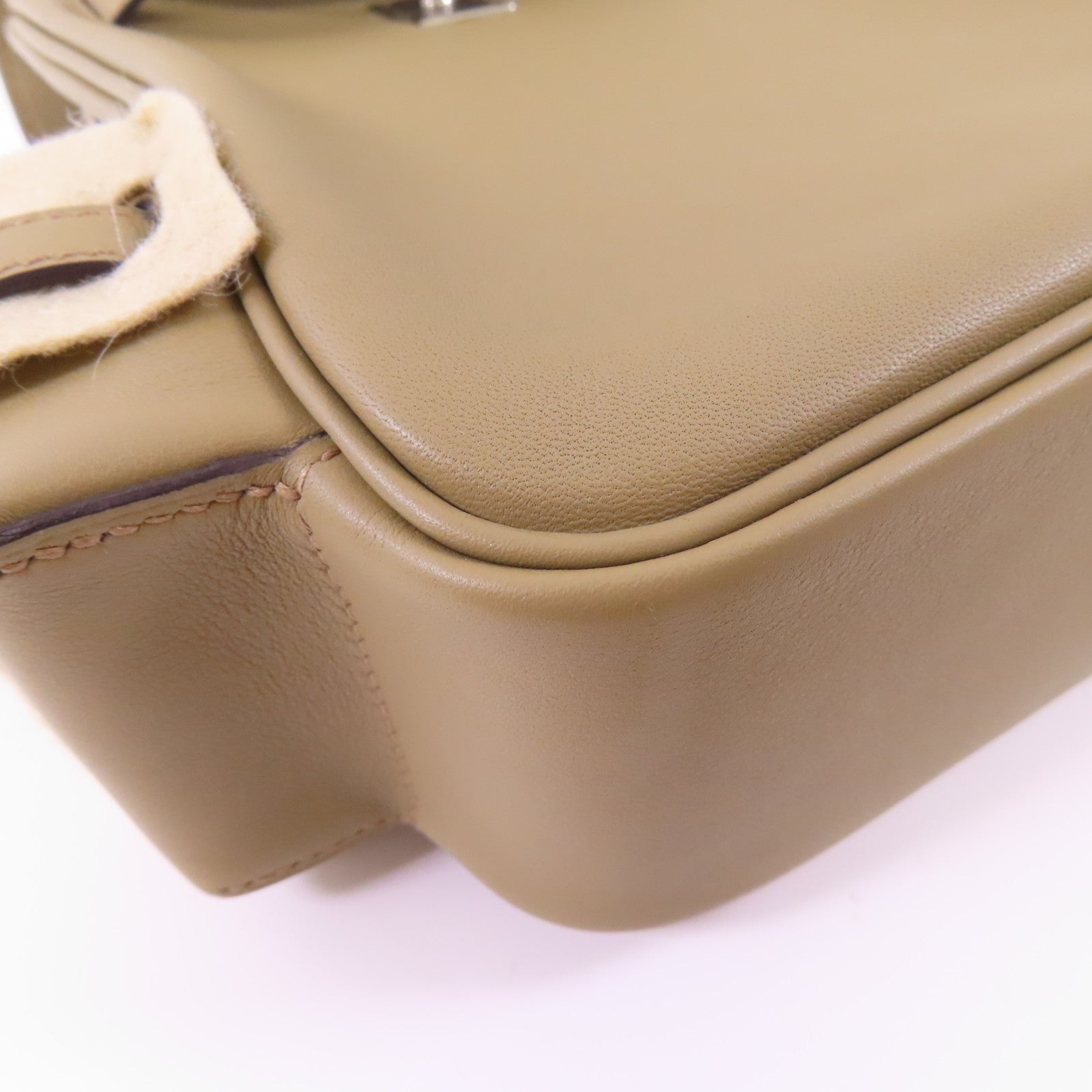 HERMES Swift皮革Kelly Jump銀扣背包Beige Marfa