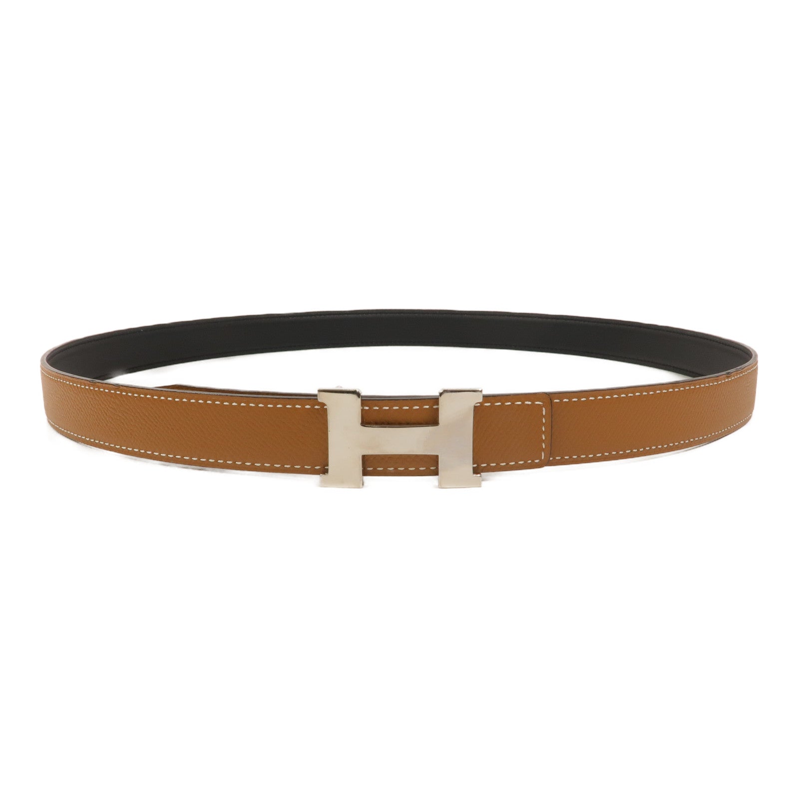 HERMES Epsom皮革H Belt Buckle & Reversible Belt 95cm皮帶Gold/Noir