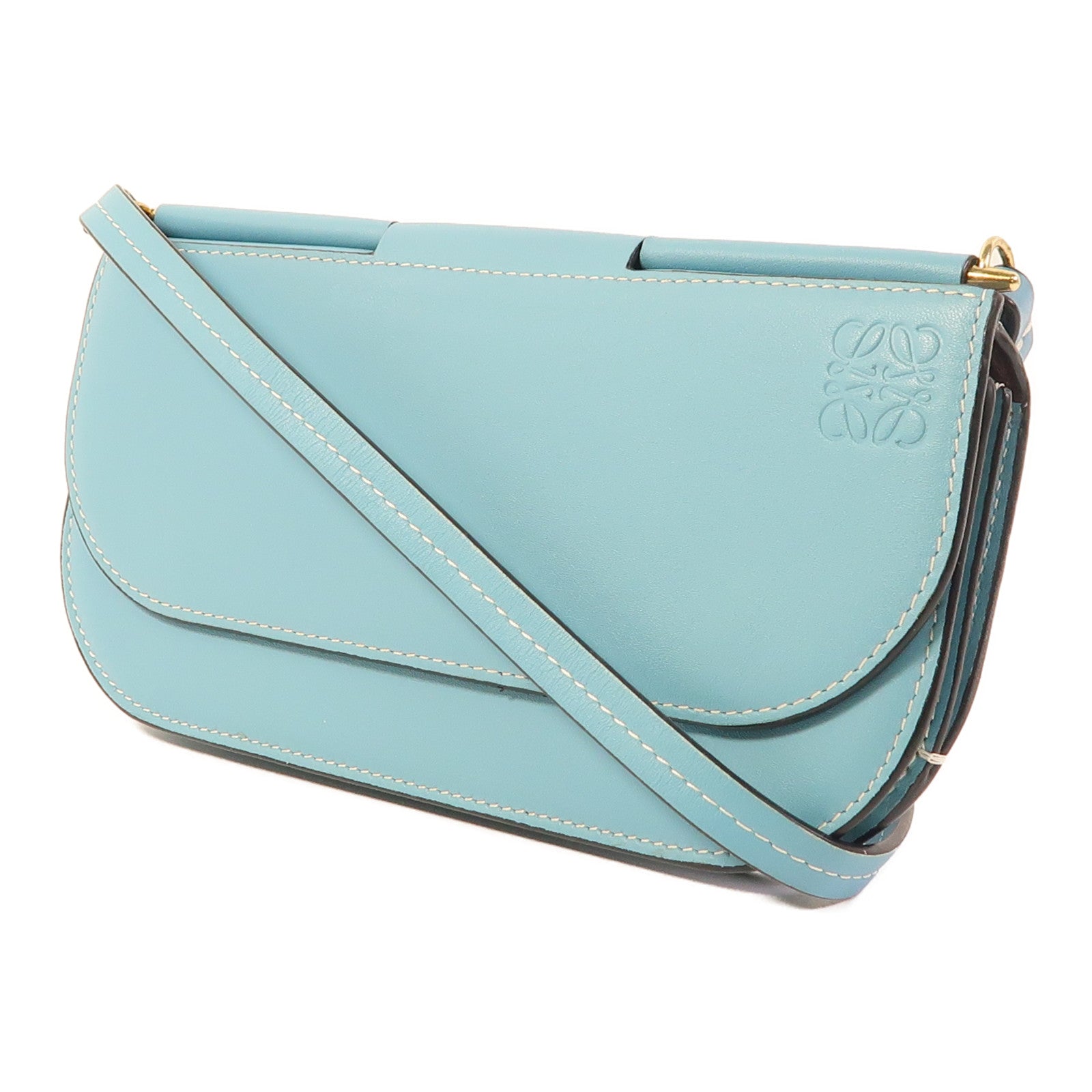 LOEWE 牛皮皮革Gate Pochette金扣肩背袋