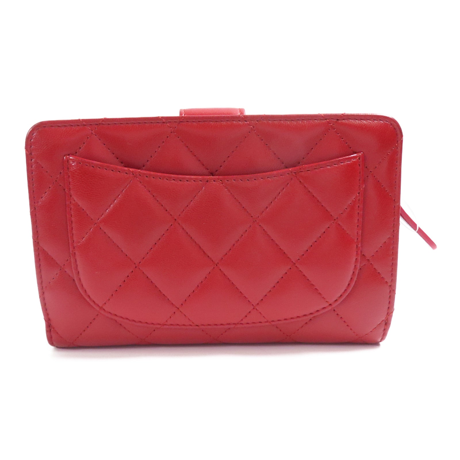 CHANEL 羊皮皮革Wallet銀扣錢包