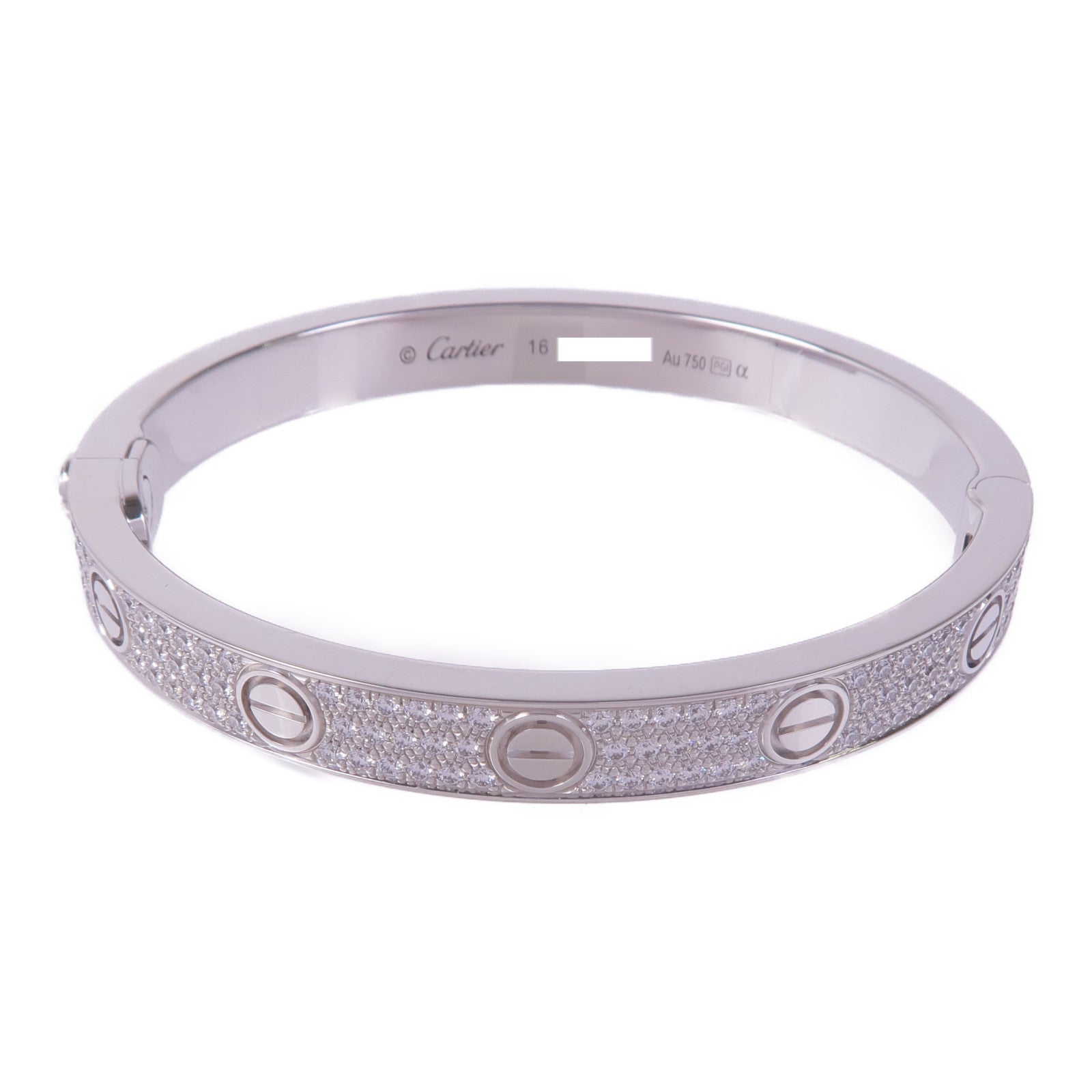 CARTIER 【激減優惠】18K白金Love Bracelet鑽石手鐲Cartier#16