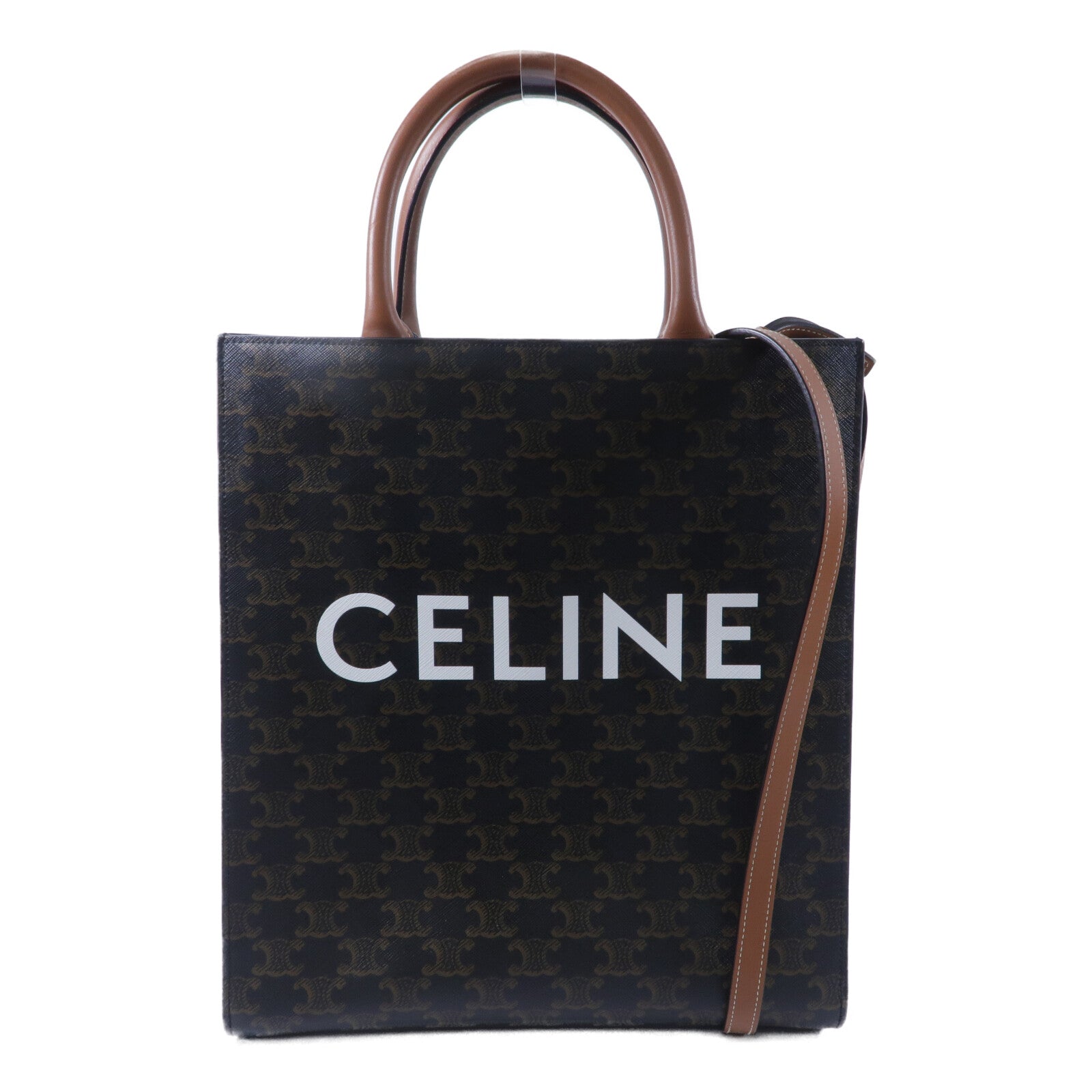 CELINE 塗層帆布Triomphe Cabas手挽肩背兩用袋