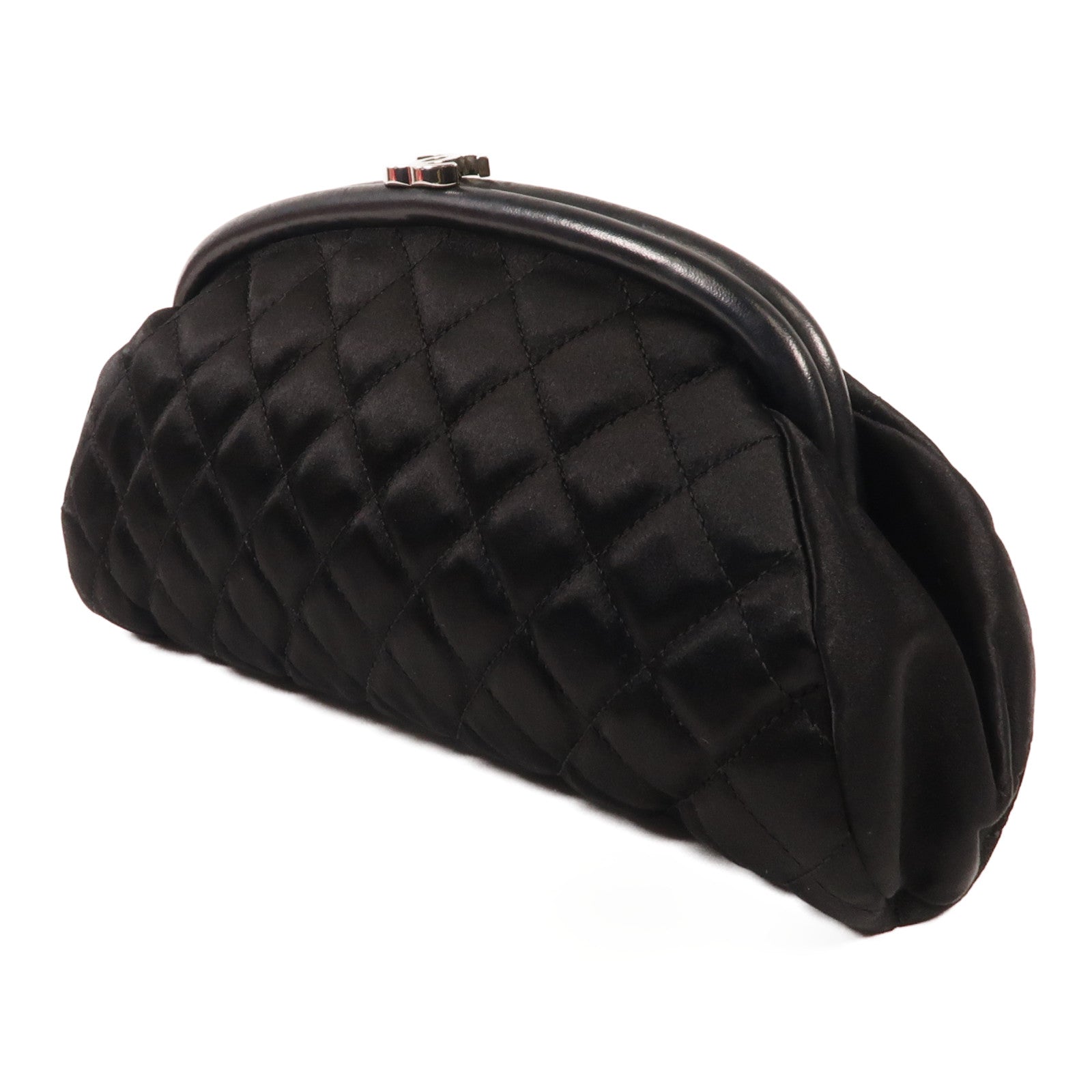 CHANEL Satin Timeless Clutch銀扣手拿包