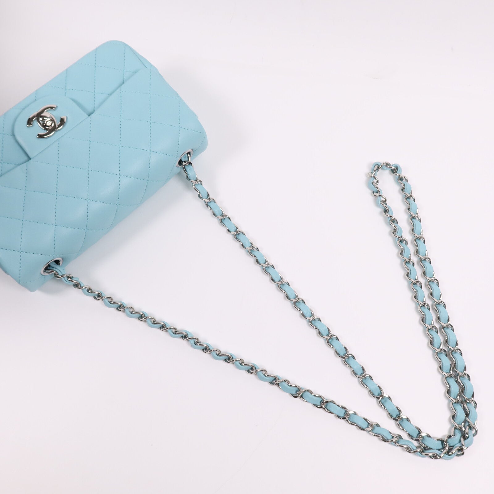 CHANEL 羊皮皮革Classic 20銀扣鏈帶肩背袋