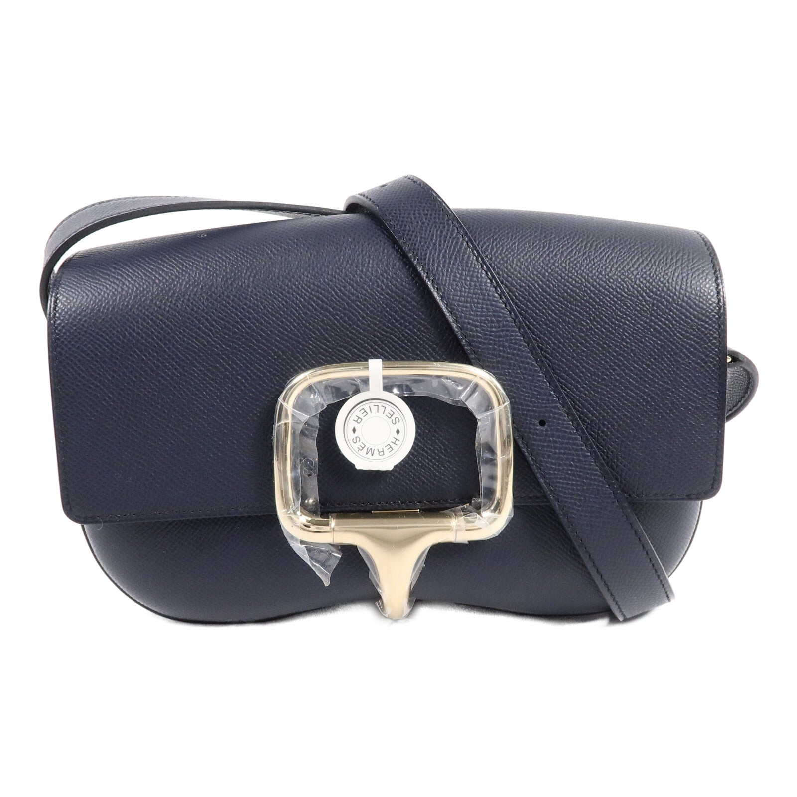 HERMES Epsom皮革Della Cavalleria Elan肩背袋Blue Indigo