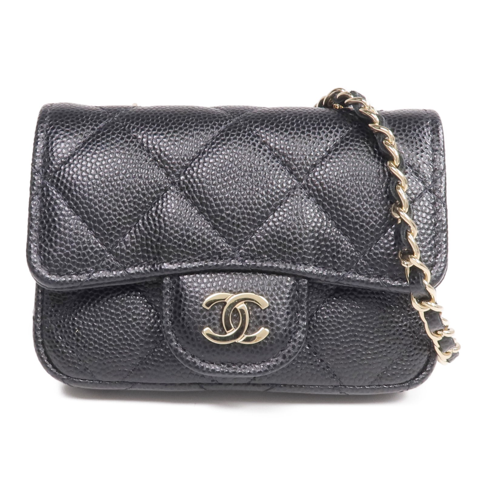 CHANEL 牛皮皮革Belt Bag金扣腰包