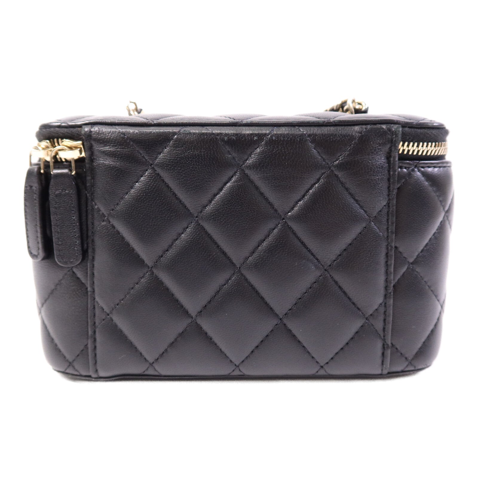 CHANEL 羊皮皮革Vanity Case金扣鏈帶肩背袋