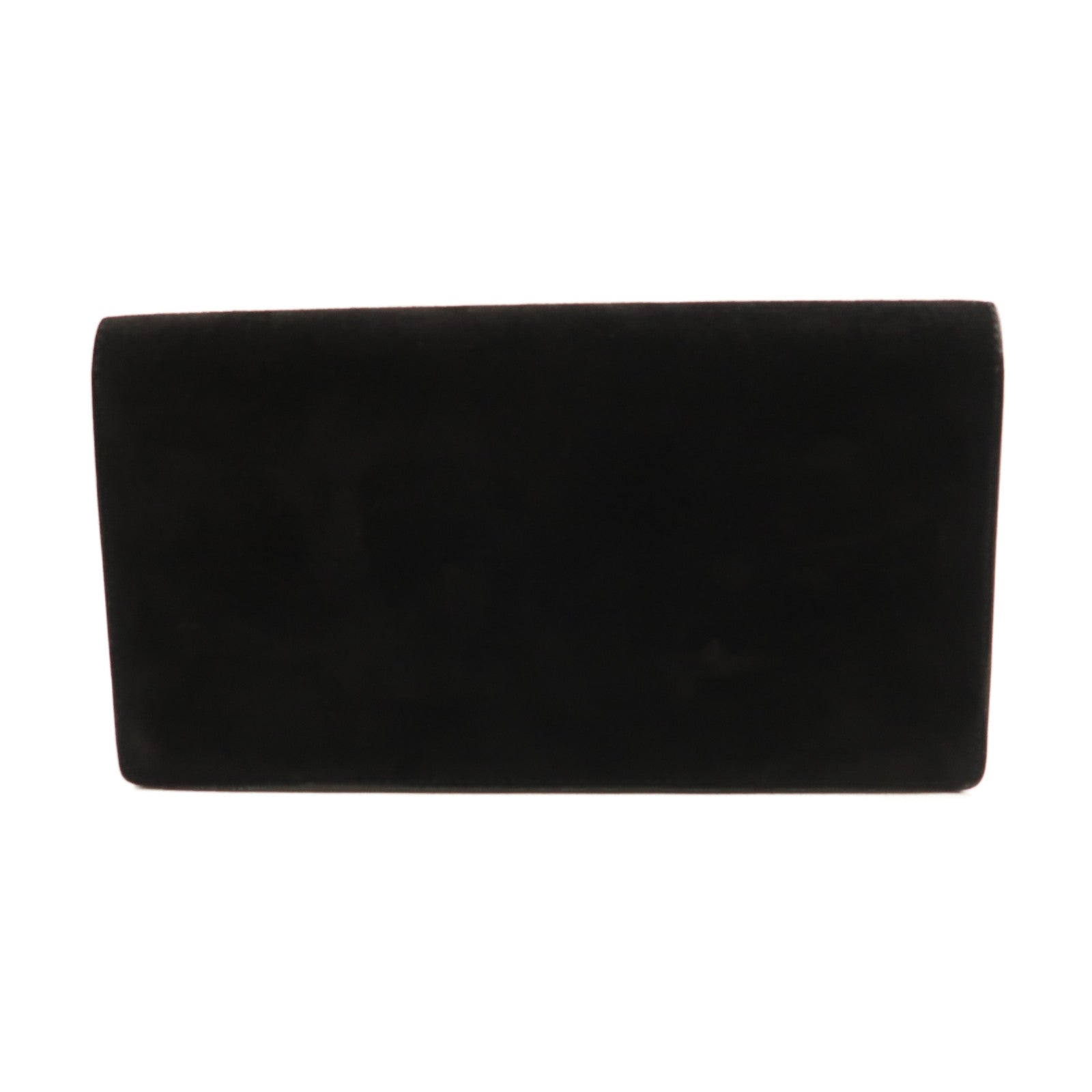 Delvaux 【激減優惠】皮革/絨布Hand Bag銀扣手拿包黑色