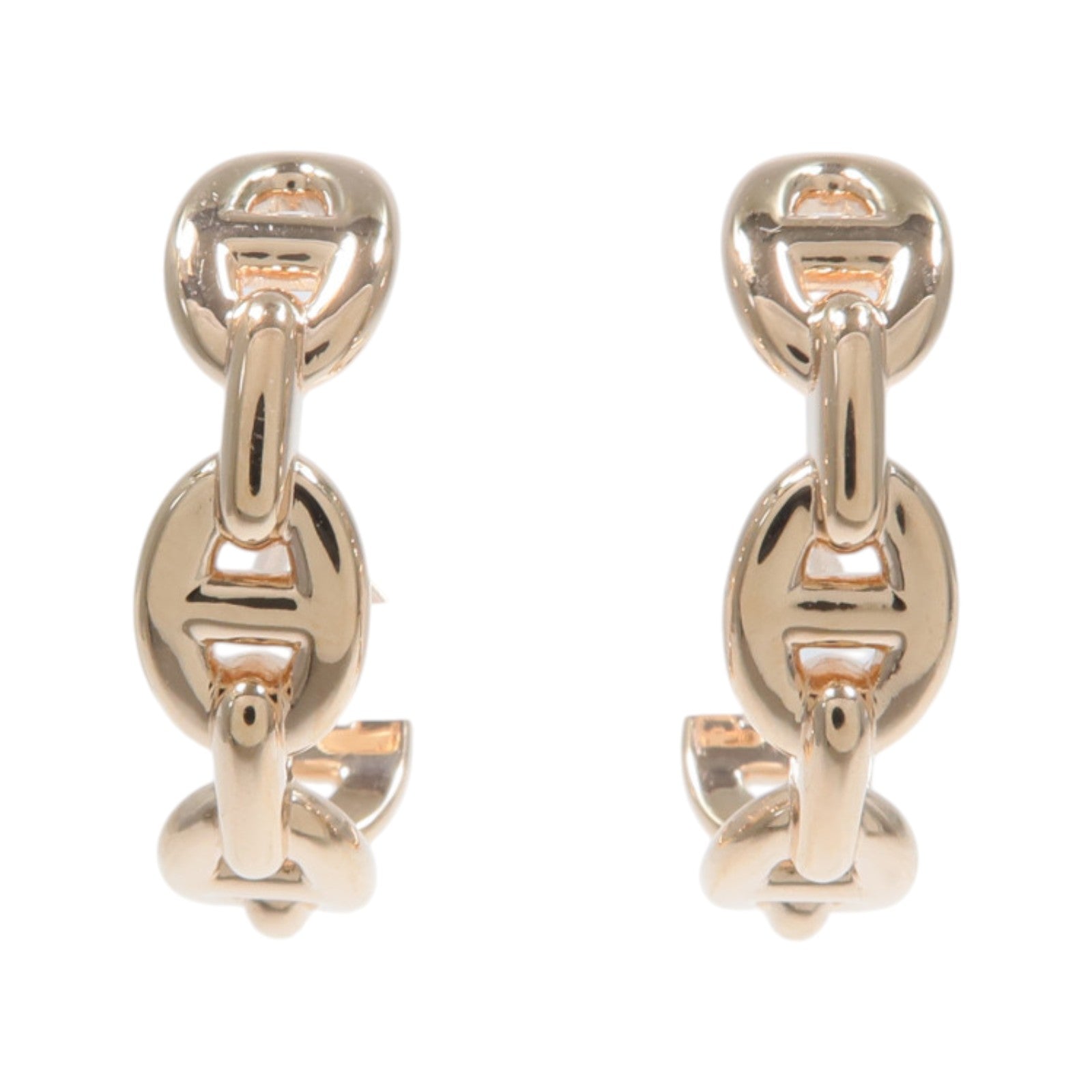 HERMES 18K玫瑰金Chaine D'aucre Enchainee耳環