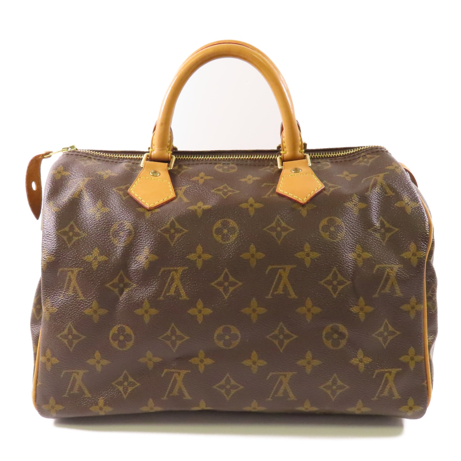 LOUIS VUITTON Monogram Speedy 30金扣手挽袋棕色