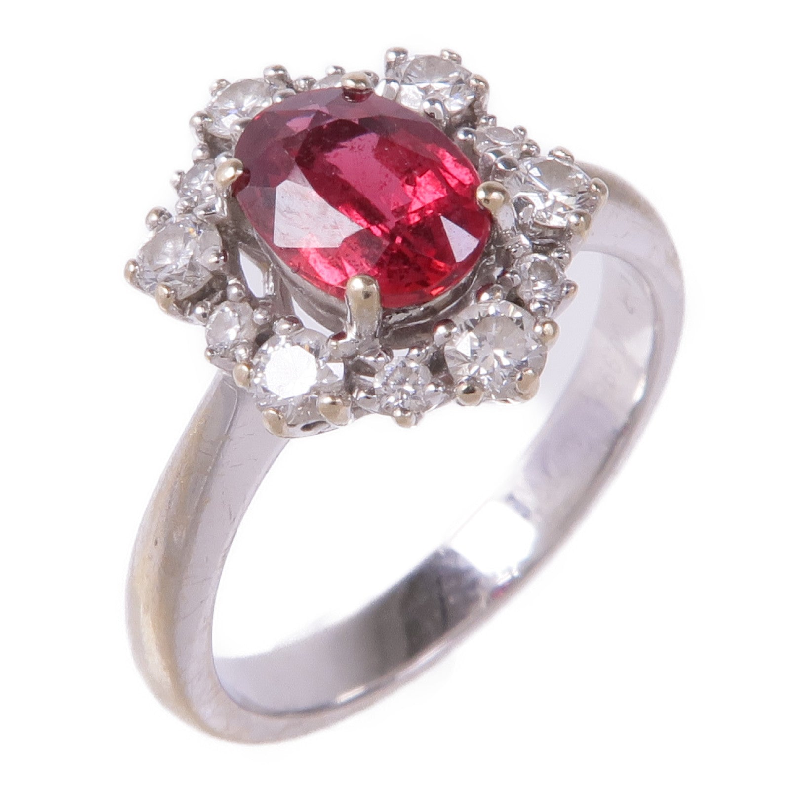JEWELRY 18K白金Ruby Diamond Ring鑽石/紅寶石戒指US#6