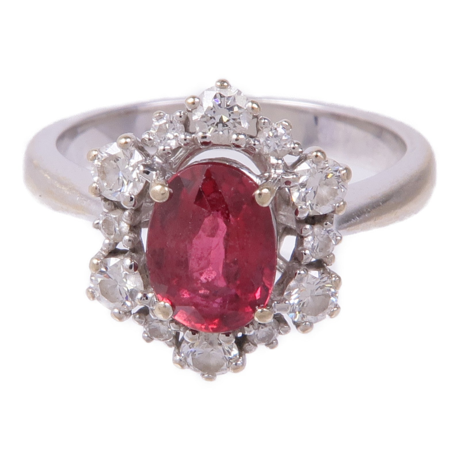 JEWELRY 18K白金Ruby Diamond Ring鑽石/紅寶石戒指US#6