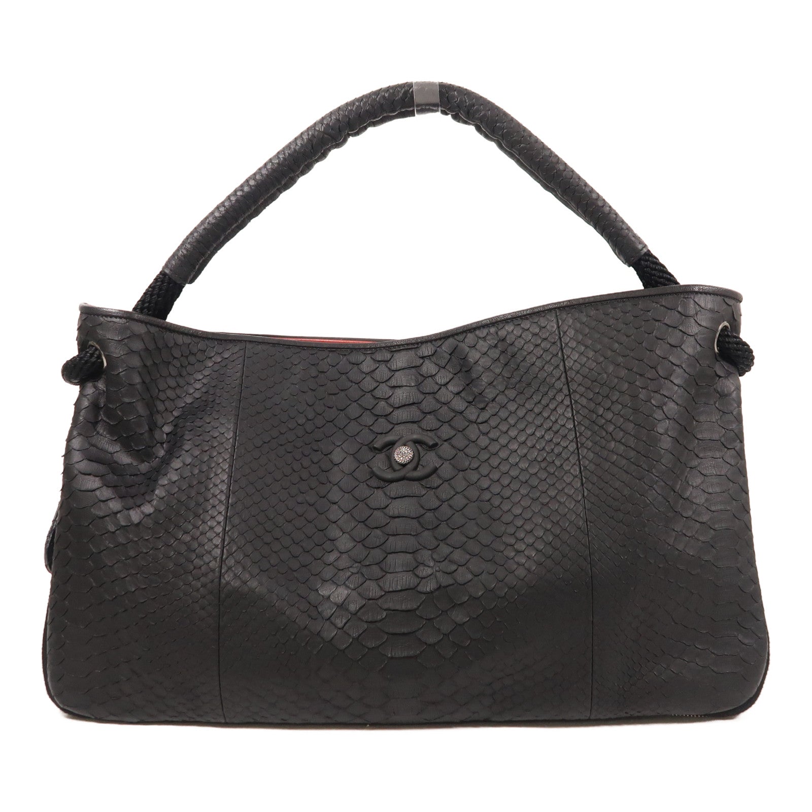 CHANEL 蛇皮皮革Shoulder Bag銀扣肩背袋