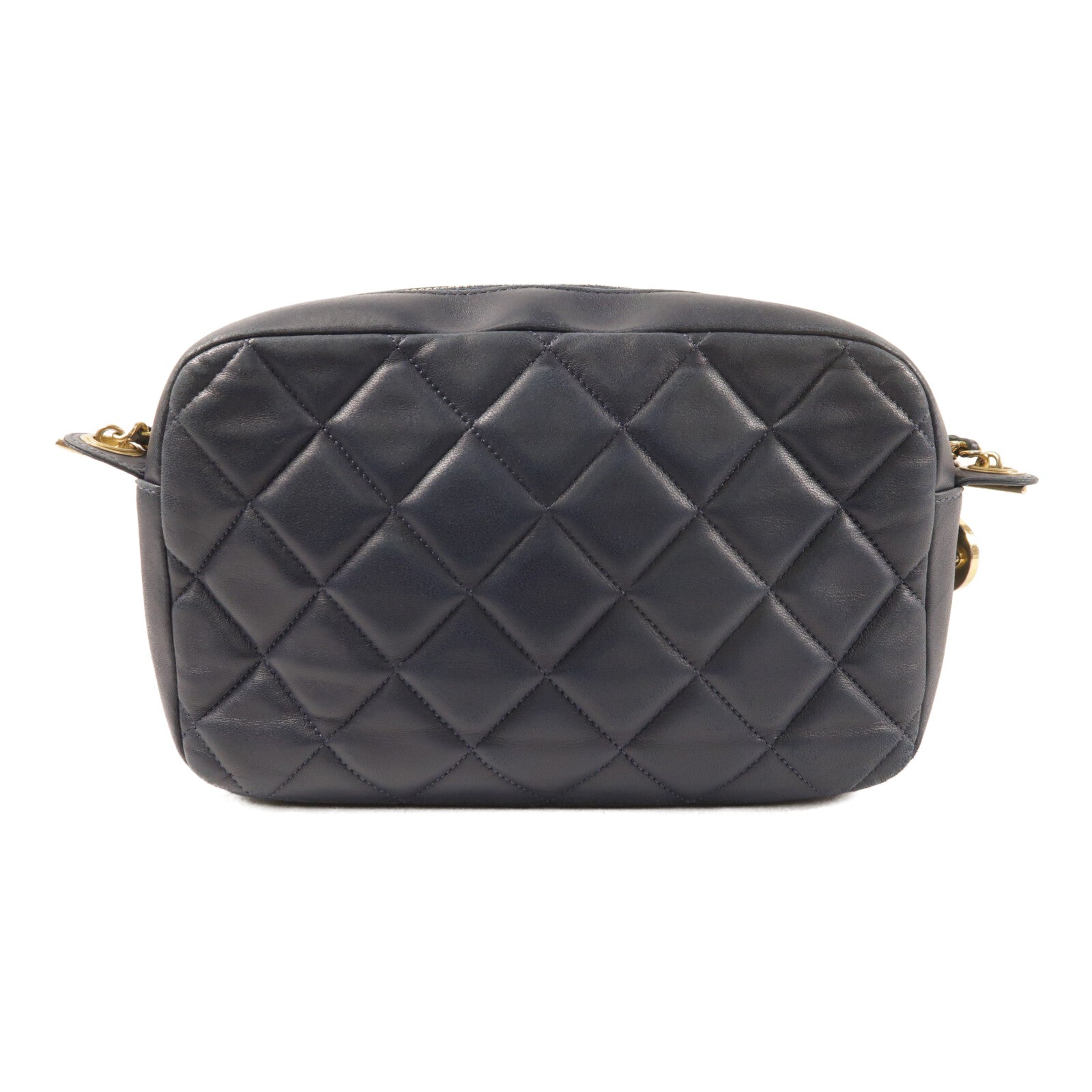 CHANEL 羊皮皮革Camera Bag金扣鏈帶肩背袋