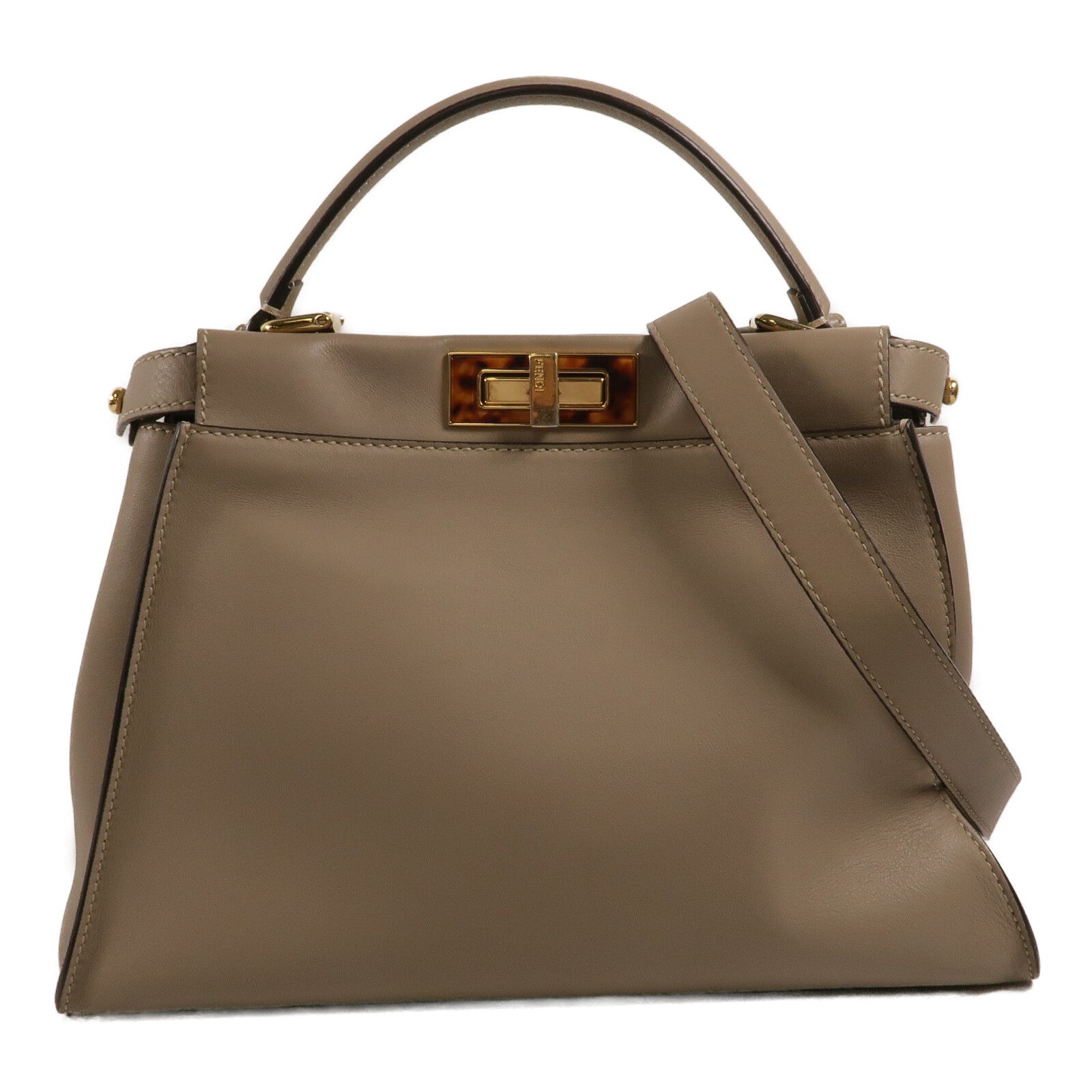 FENDI 牛皮皮革Peekaboo手挽肩背兩用袋