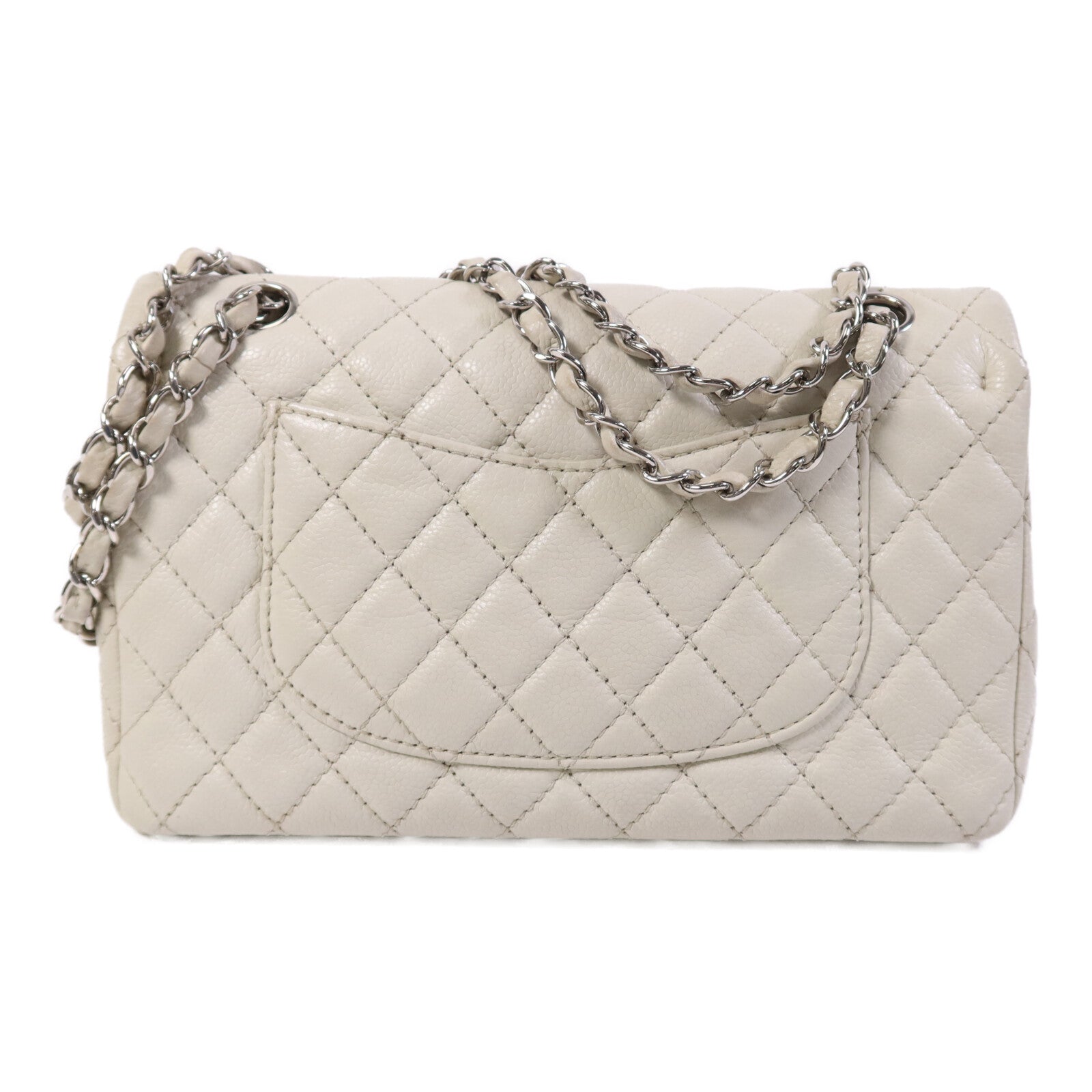 CHANEL 牛皮皮革Chain Shoulder Bag銀扣鏈帶肩背袋