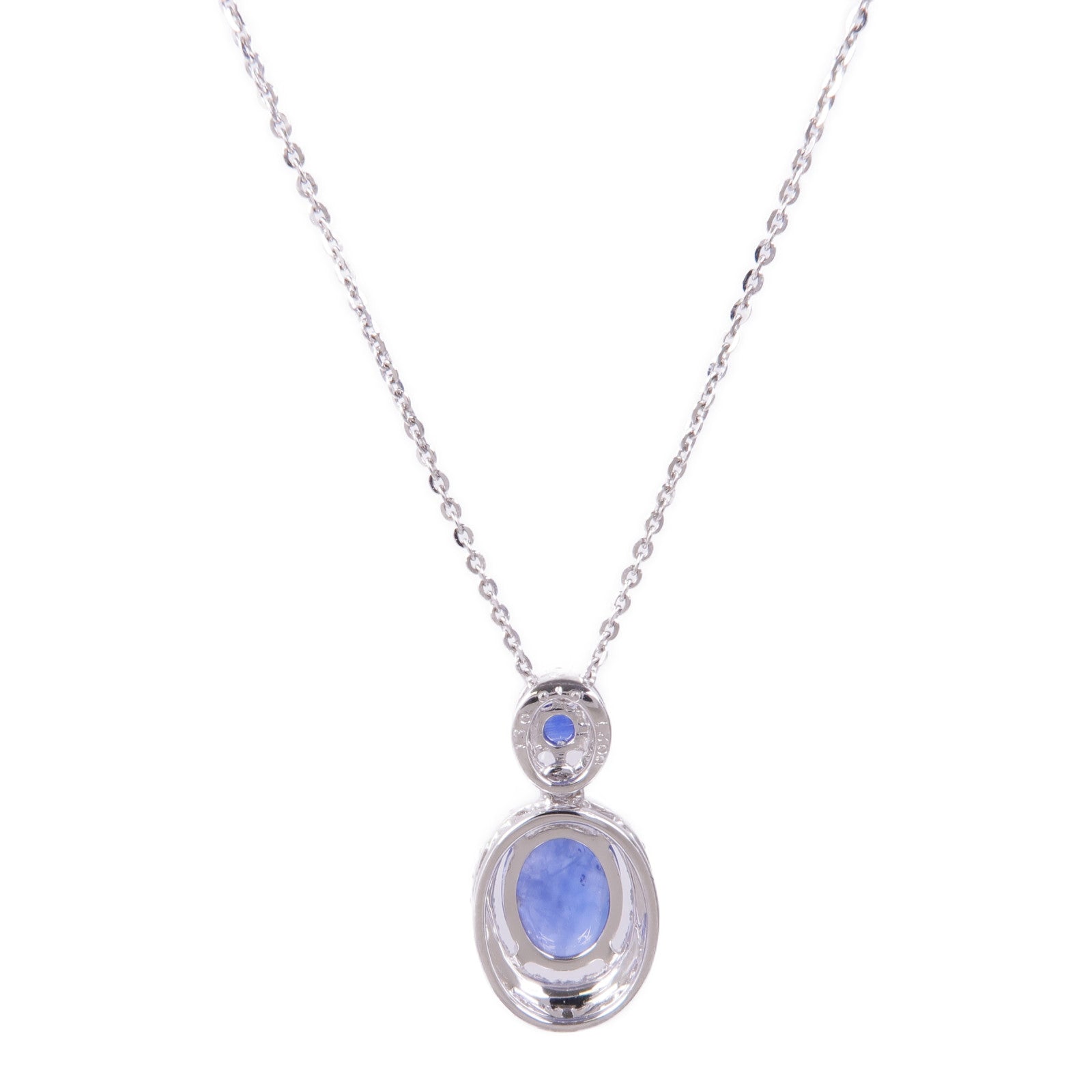 JEWELRY Sapphire Diamond Necklace 18K White Gold