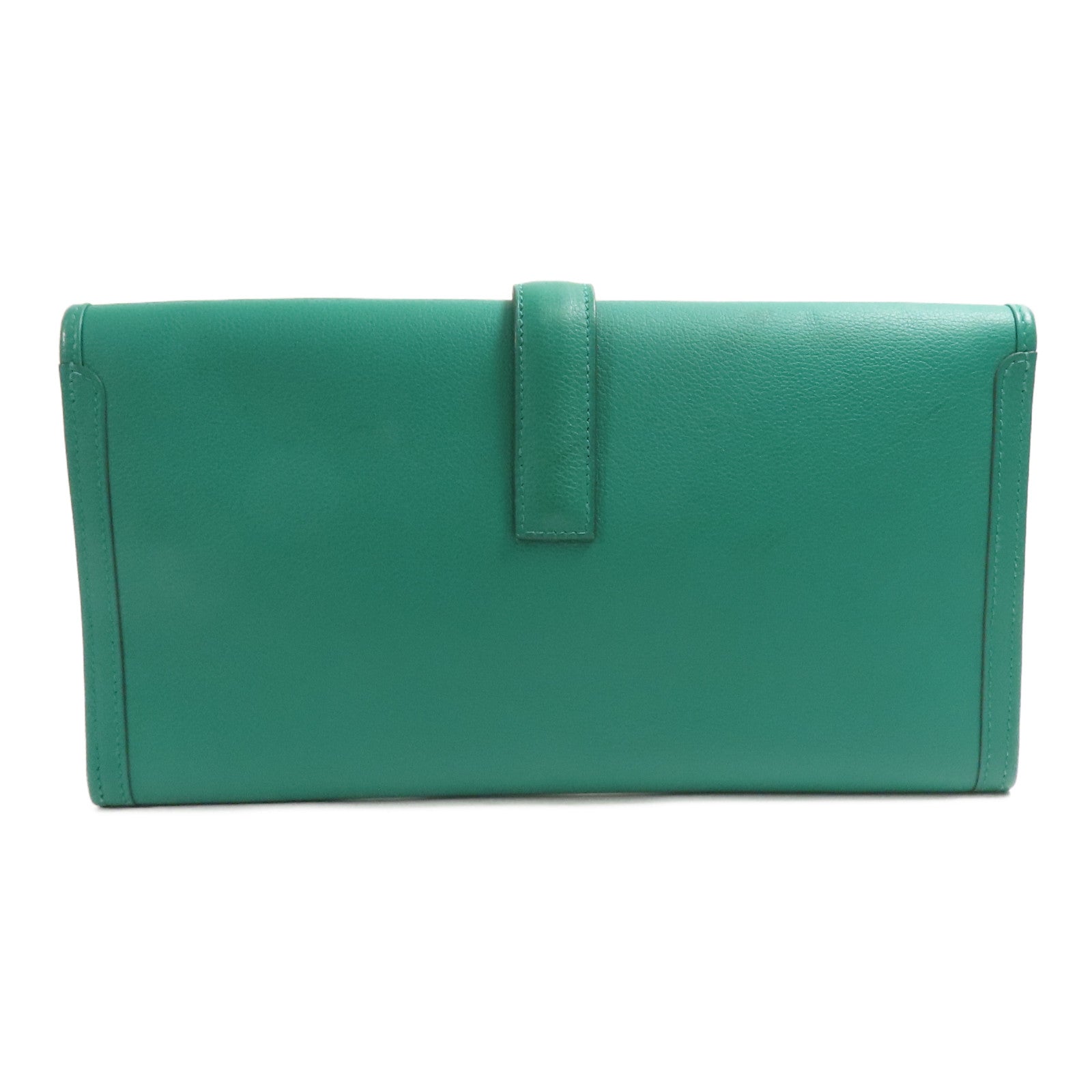 HERMES Swift皮革Jige Duo手拿包Z6 Malachite