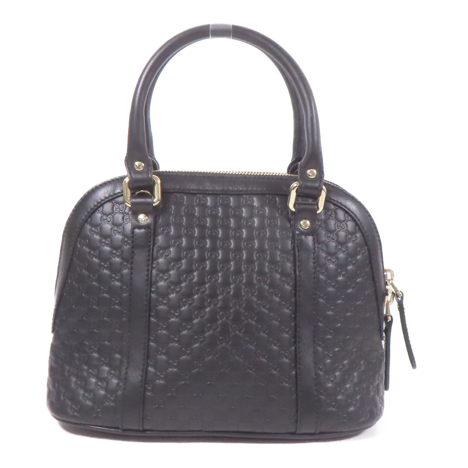 GUCCI GG GHW Mini Dome 2way Shoulder Bag 449654 Calfskin Leather Black