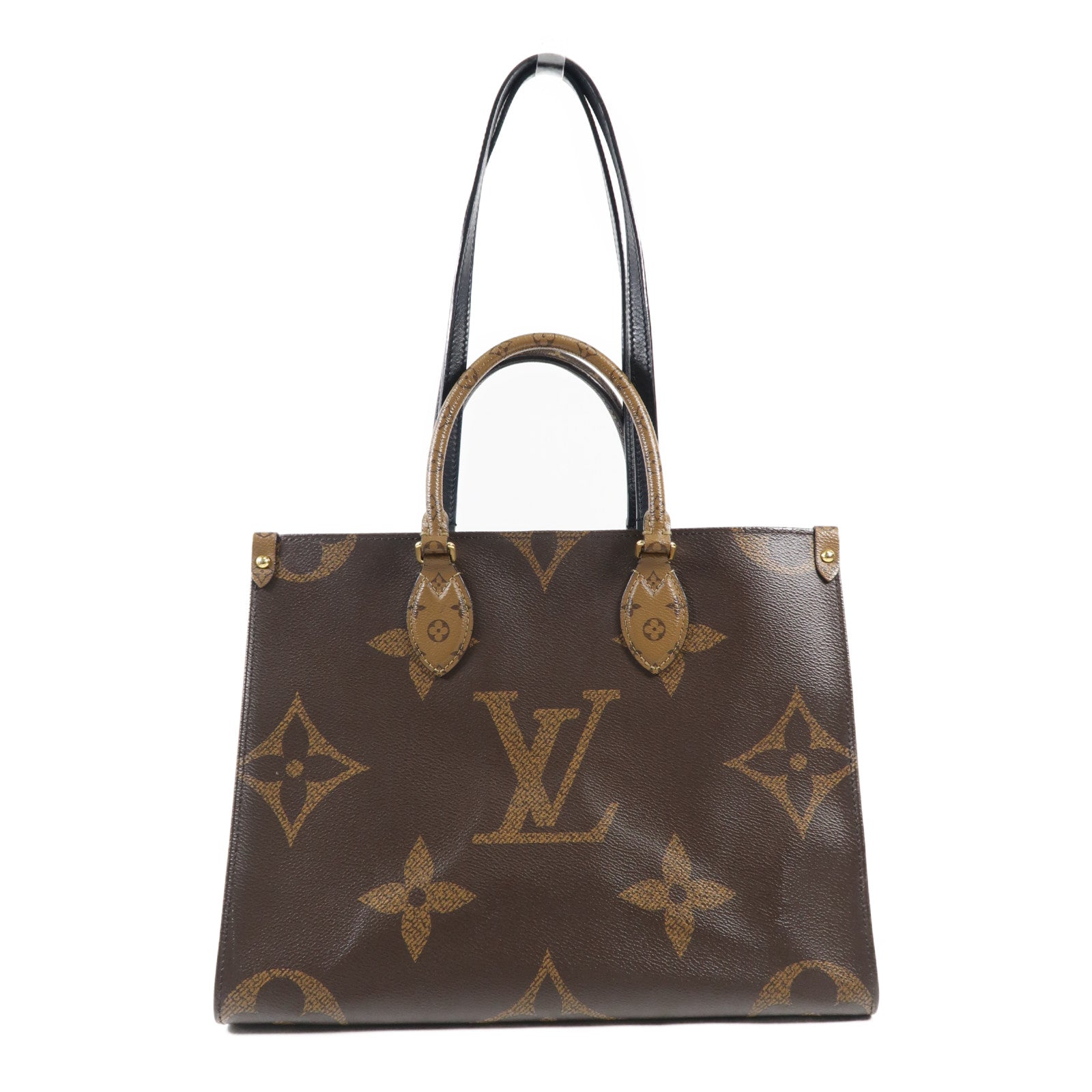 LOUIS VUITTON Monogram Giant On The Go MM金扣手挽肩背兩用袋