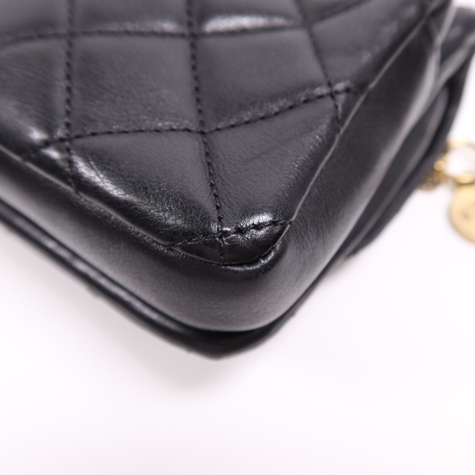 CHANEL 牛皮皮革Chain Shoulder Bag金扣鏈帶肩背袋