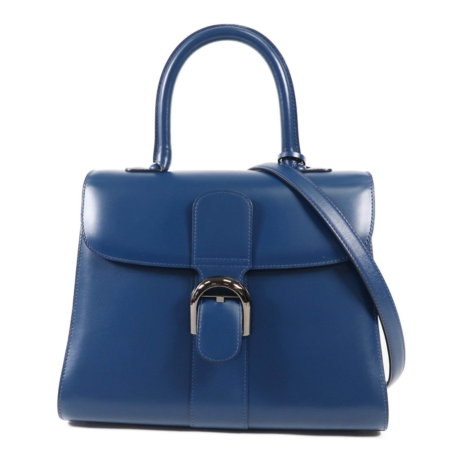 Delvaux 牛皮皮革Brillant MM銀扣手挽肩背兩用袋– Brand Off