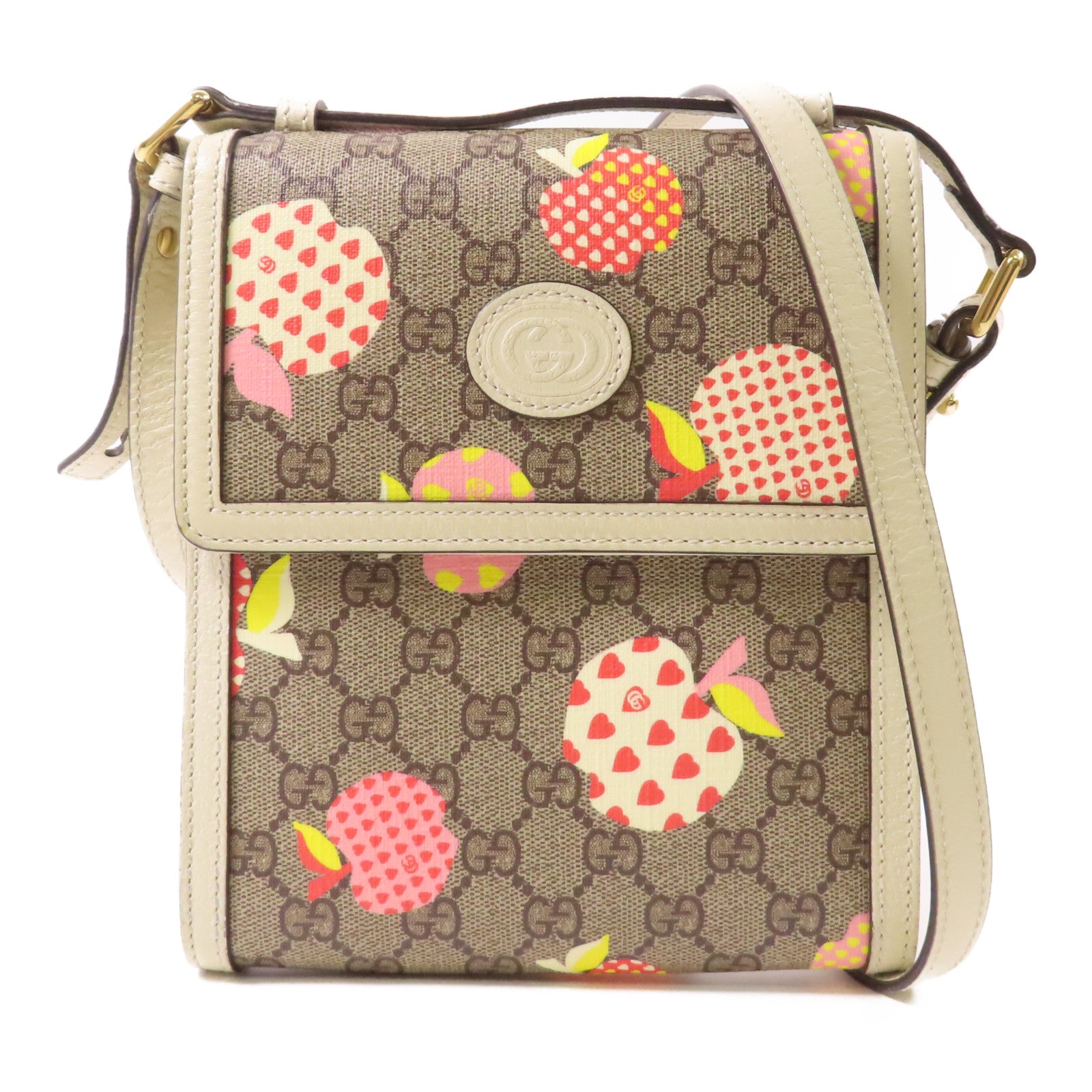 GUCCI 塗層帆布GG Emboss Messenger Bag金扣肩背袋