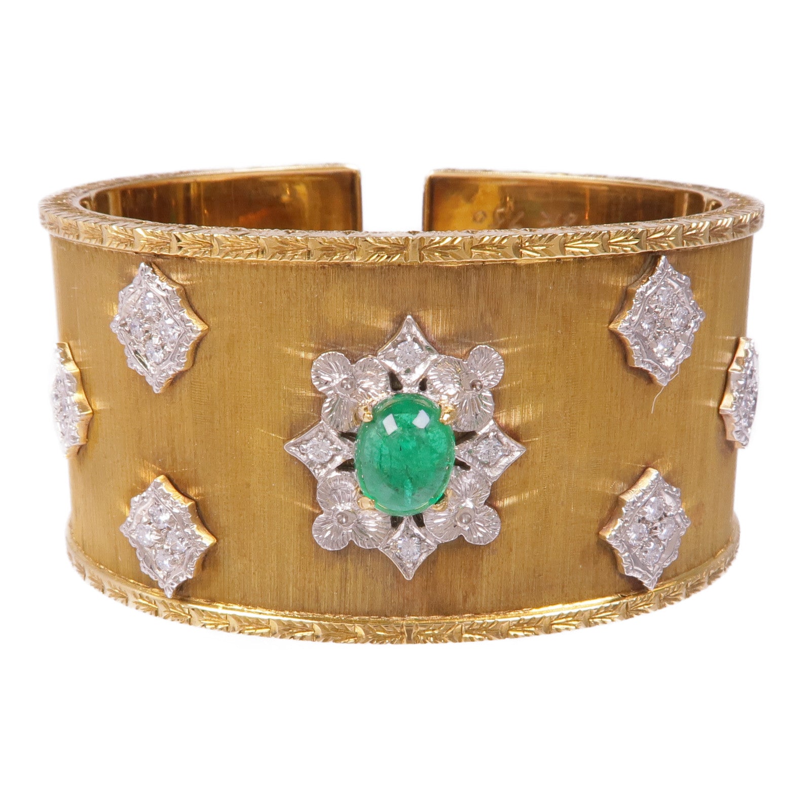 JEWELRY 18K黃金Emerald Diamond Bracelet綠寶石/鑽石手鐲