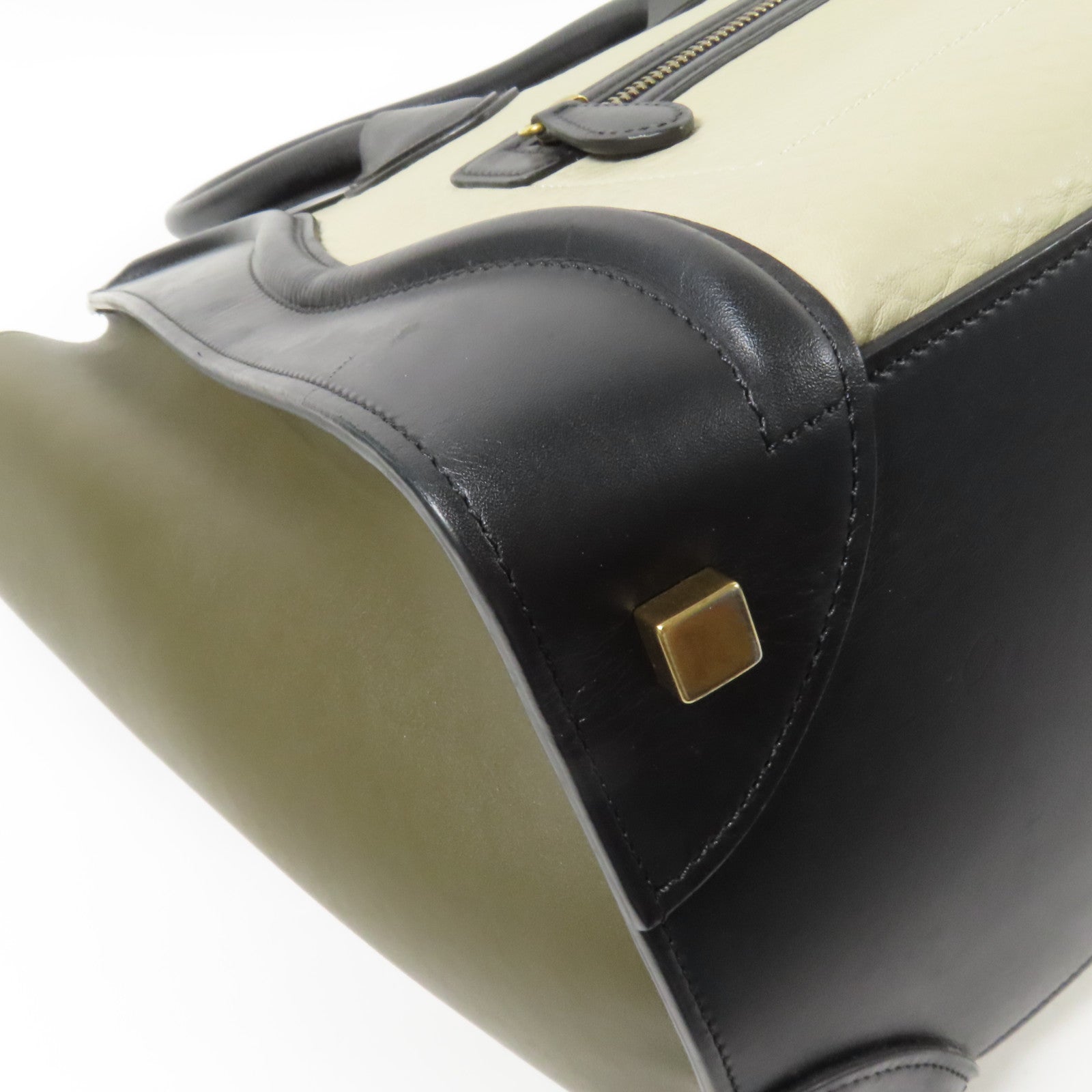 CELINE 牛皮皮革Mini Luggage金扣手挽袋