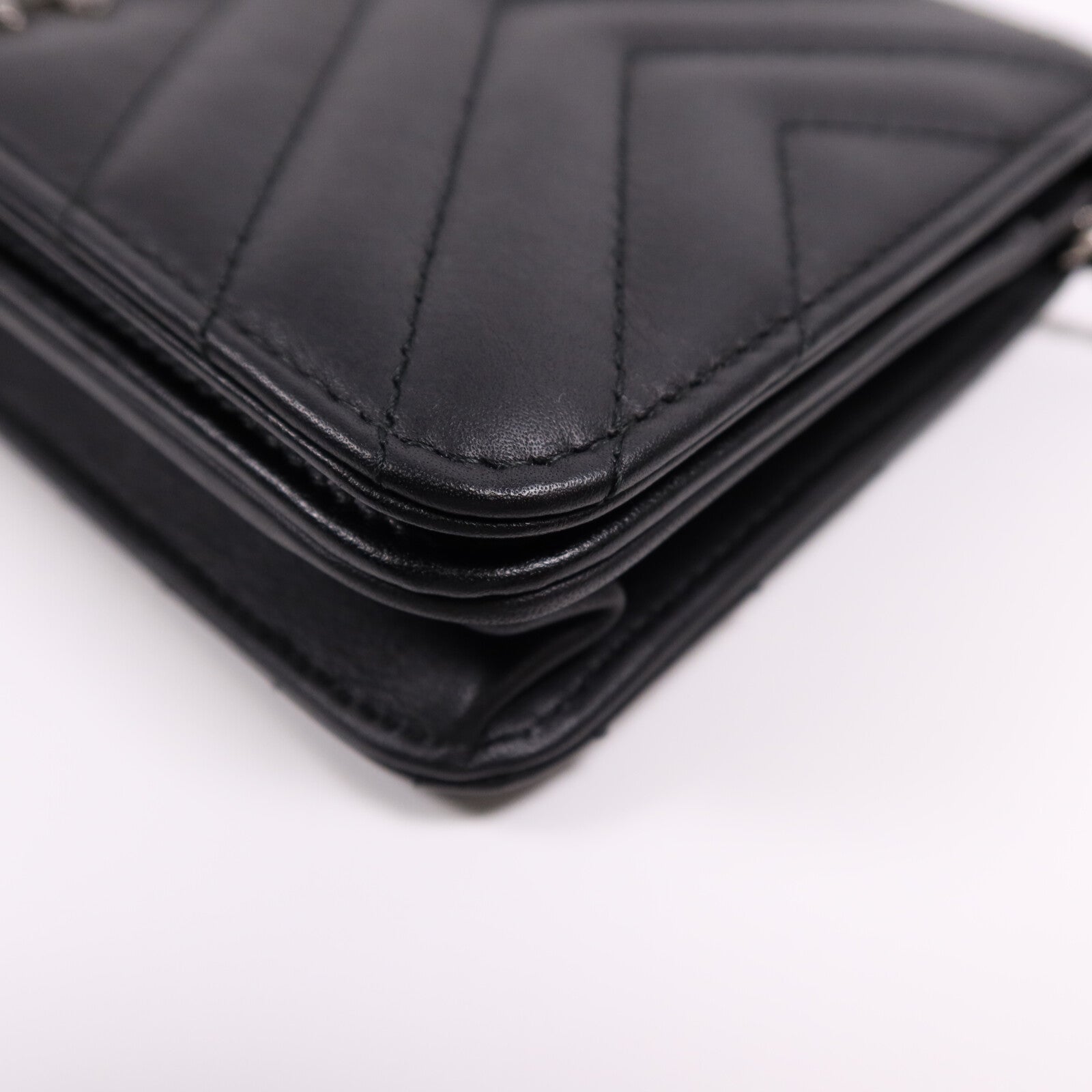 CHANEL 羊皮皮革WOC Wallet On Chain銀扣鏈帶肩背袋