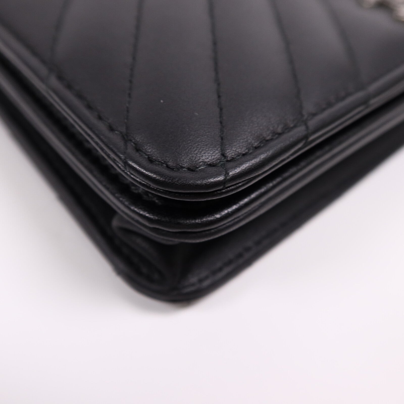 CHANEL 羊皮皮革WOC Wallet On Chain銀扣鏈帶肩背袋