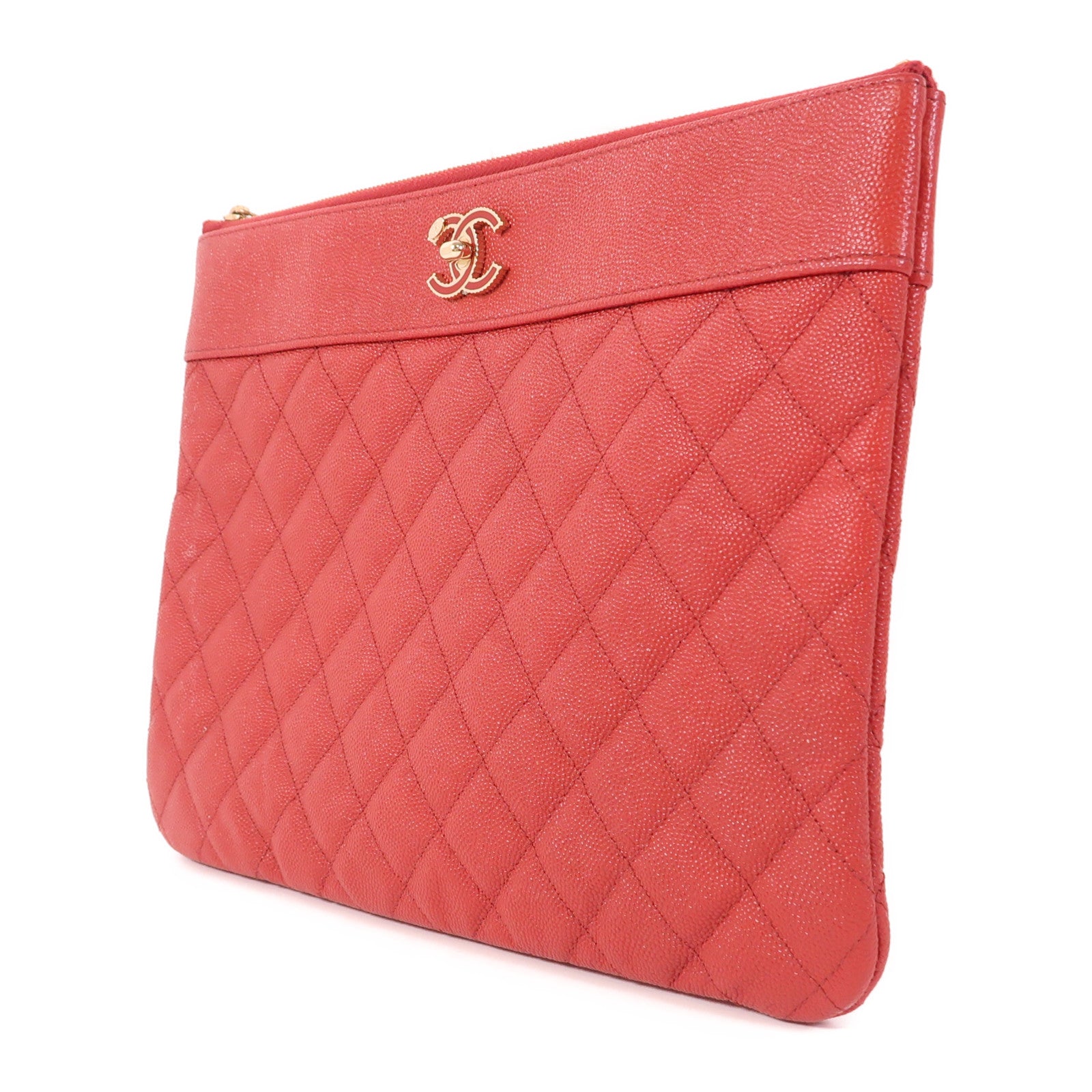 CHANEL 牛皮皮革Clutch金扣手拿包