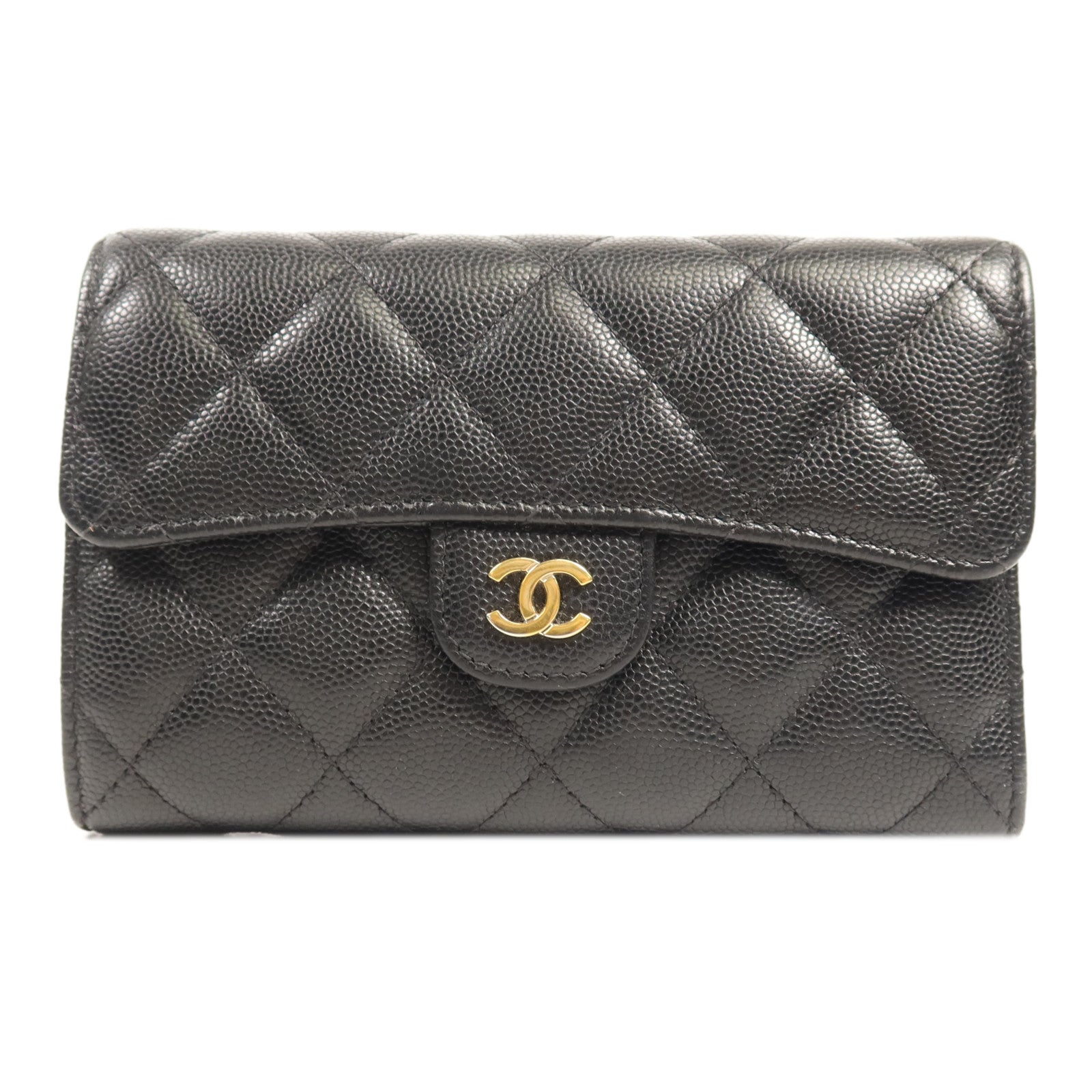 CHANEL 牛皮皮革Wallet金扣錢包