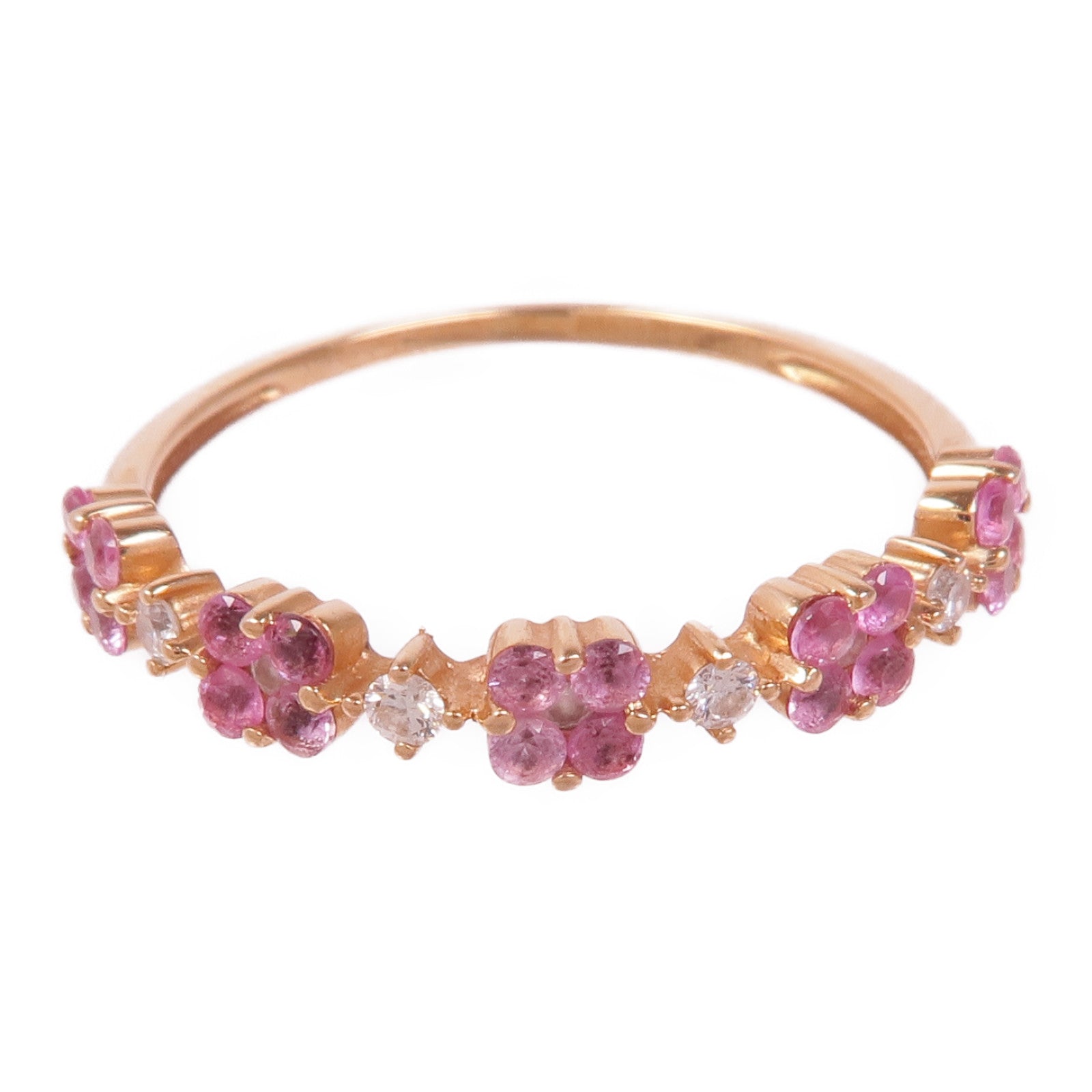 JEWELRY 18K玫瑰金Pink Sapphire Diamond Ring粉紅藍寶石/鑽石戒指US#6.5