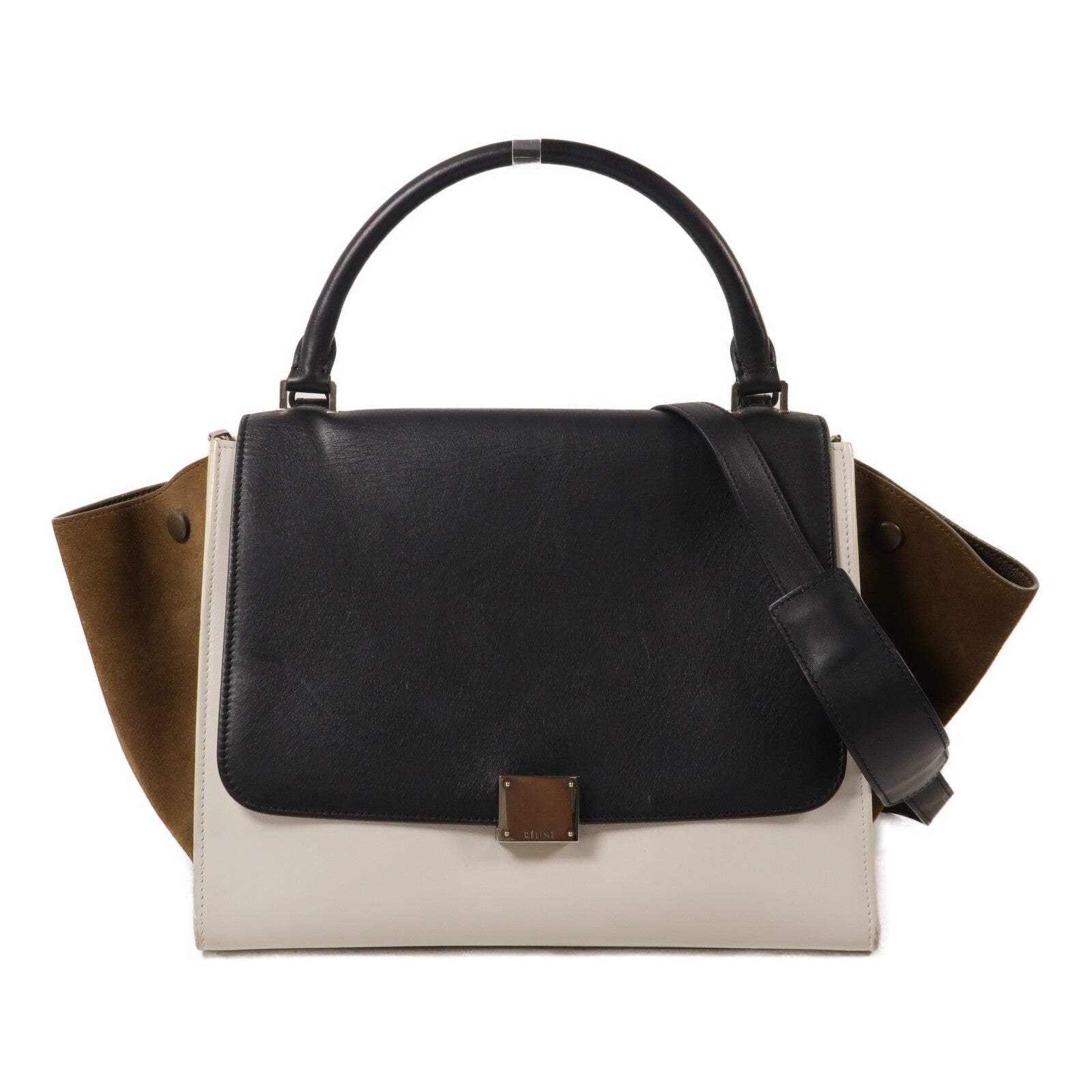 CELINE 牛皮皮革/麂皮皮革Trapeze Medium手挽肩背兩用袋