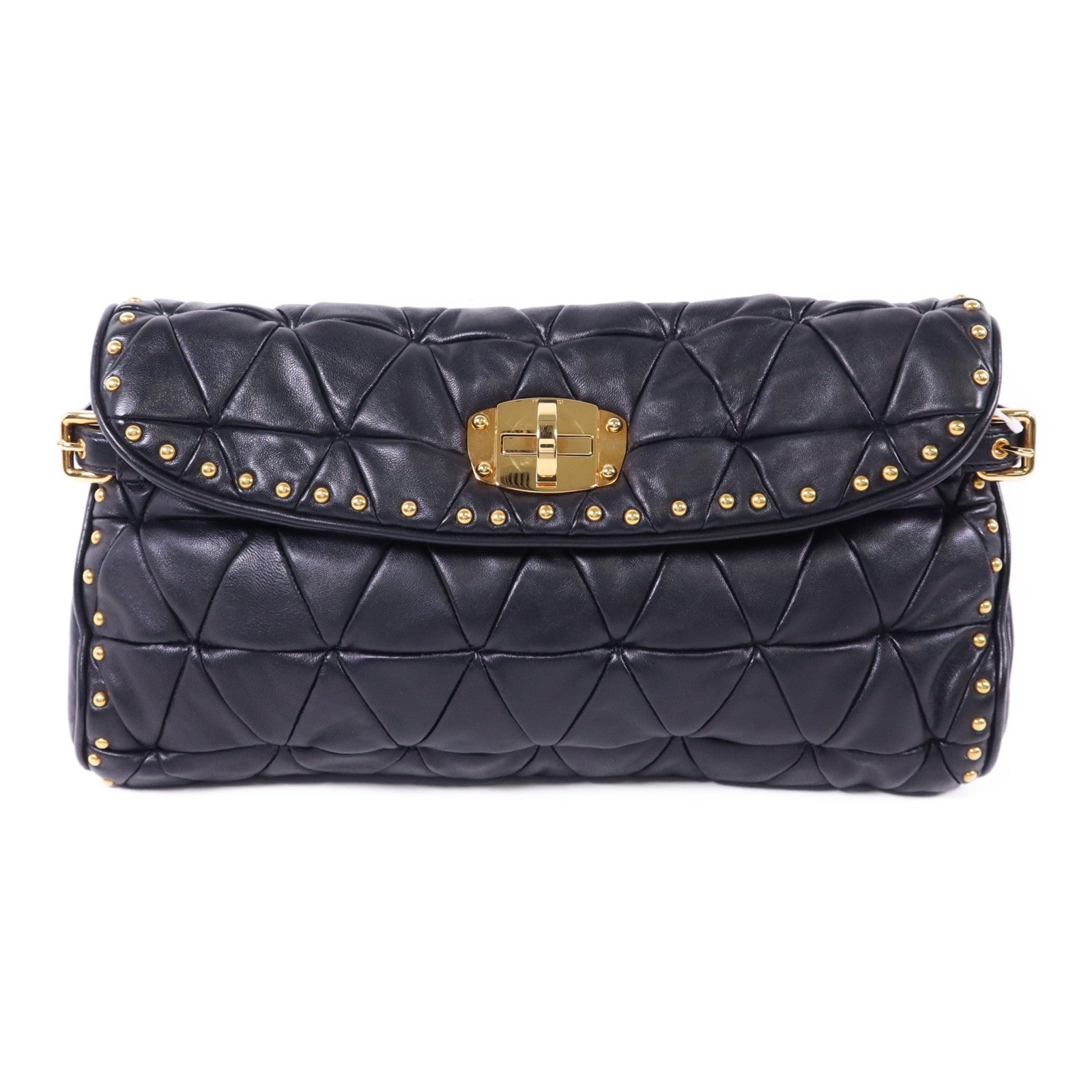 Miu Miu 牛皮皮革Clutch Bag金扣手拿包