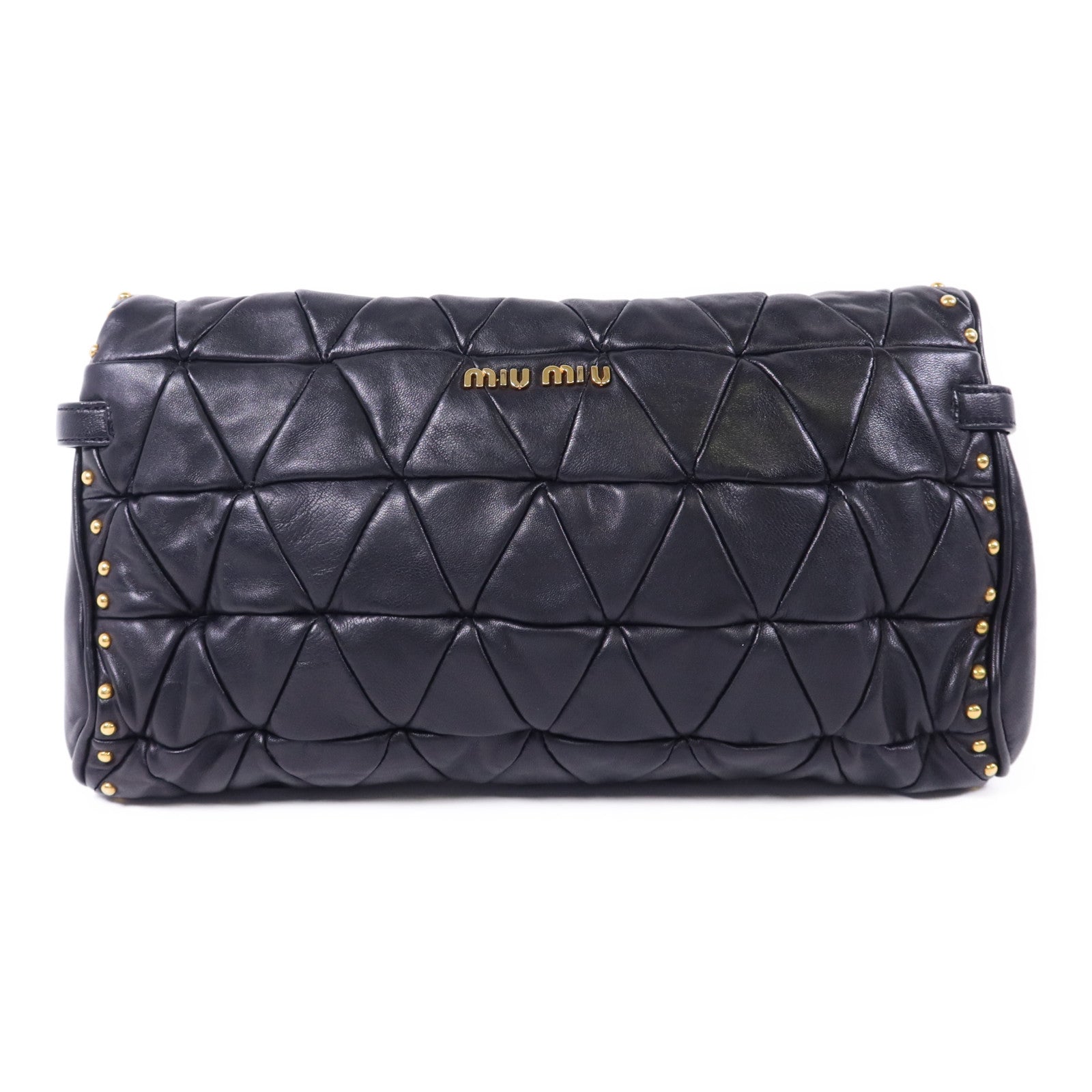 Miu Miu 牛皮皮革Clutch Bag金扣手拿包