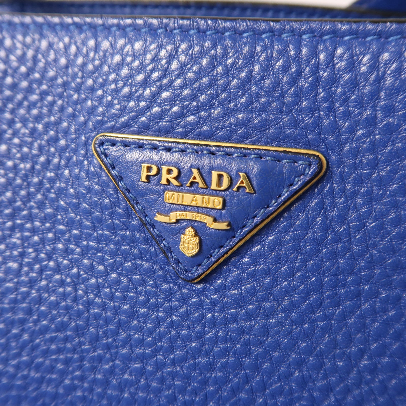 PRADA 牛皮皮革Tote Bag金扣肩背袋