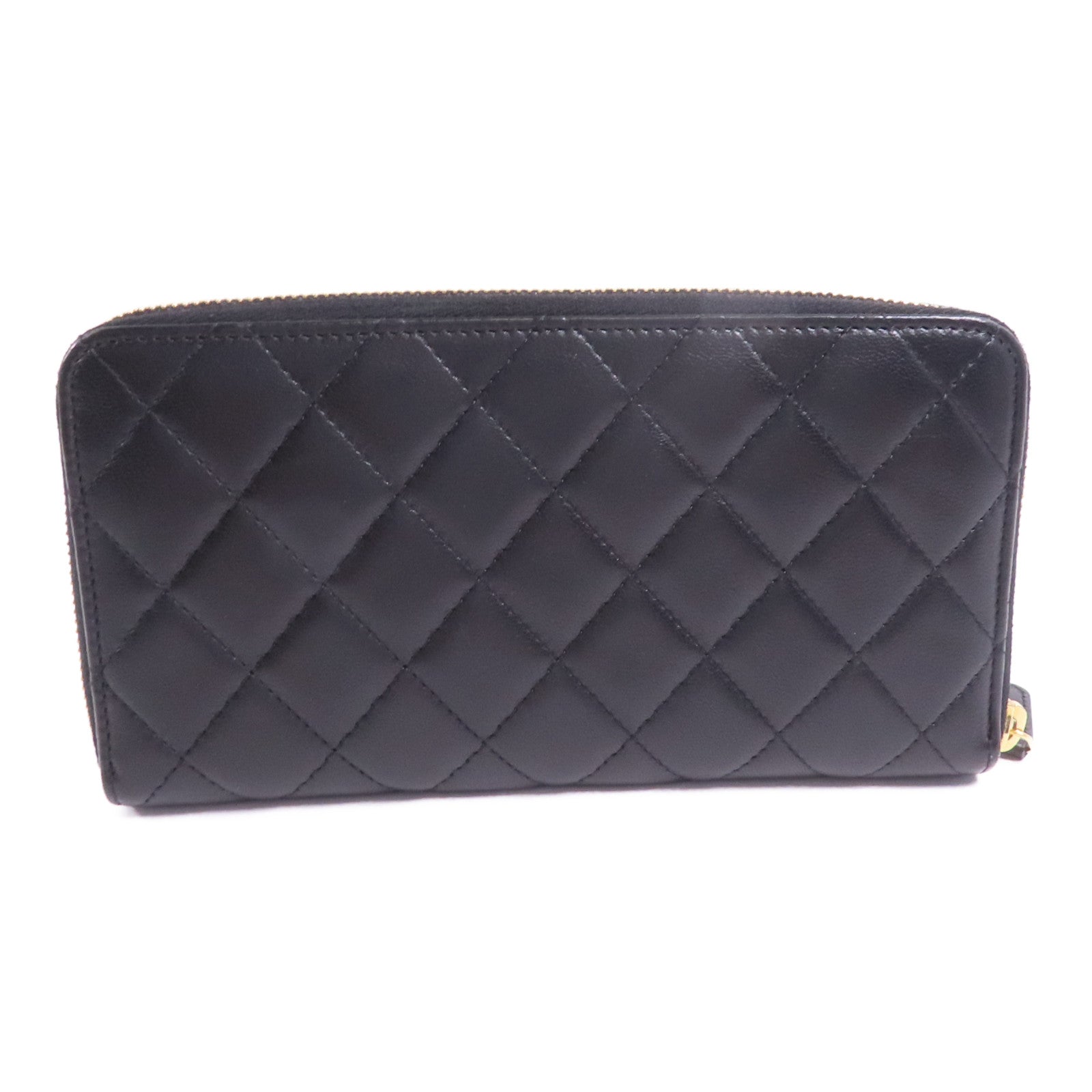 CHANEL 羊皮皮革Long Wallet金扣長錢包