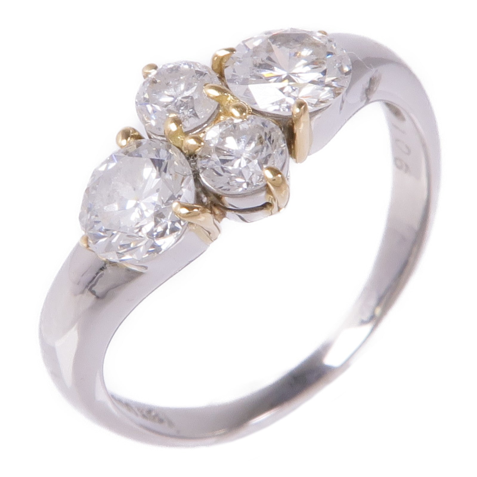 JEWELRY PT900鉑金/18K黃金Diamond Ring鑽石戒指US#6.5