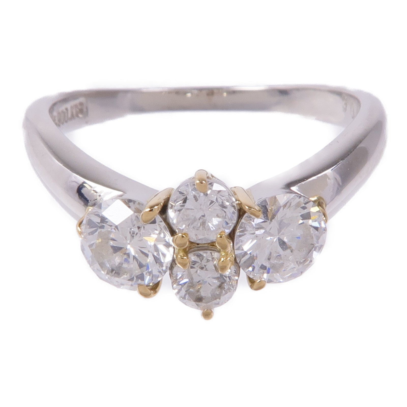 JEWELRY PT900鉑金/18K黃金Diamond Ring鑽石戒指US#6.5