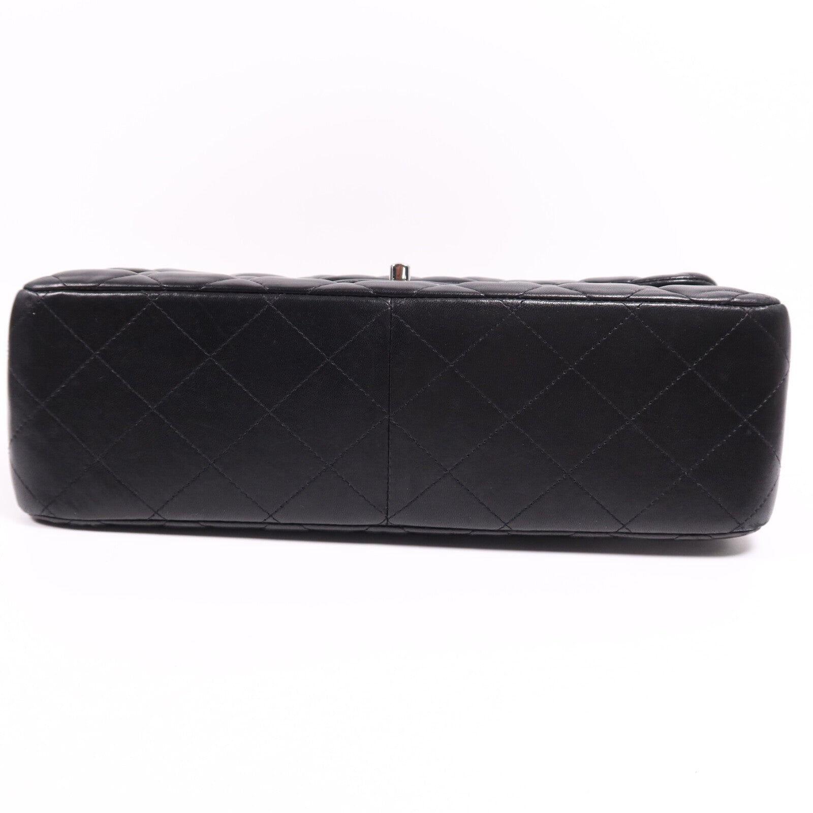 CHANEL 羊皮皮革Large Classic銀扣鏈帶肩背袋