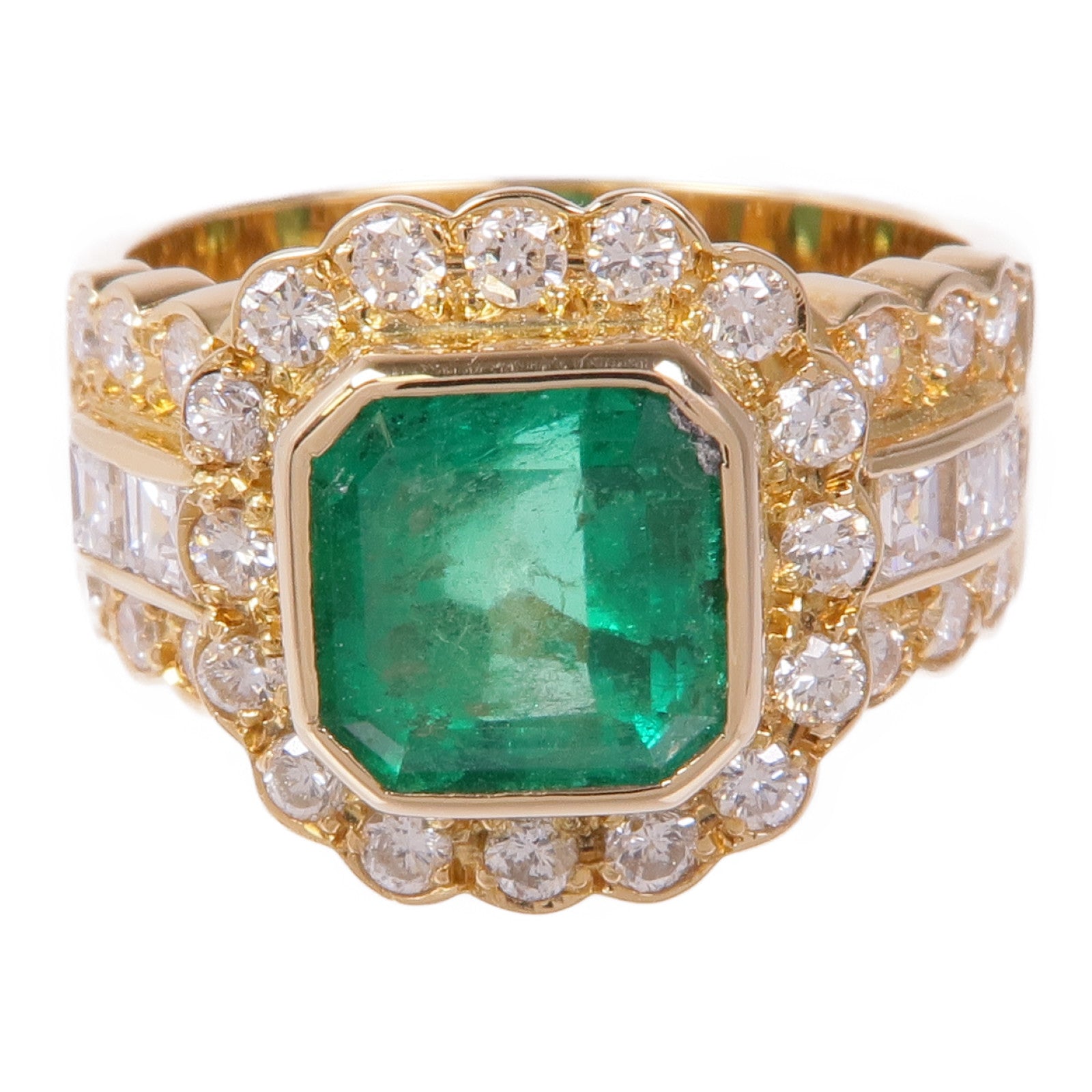 JEWELRY 綠寶石/18K黃金Diamond Ring鑽石戒指US#6.5