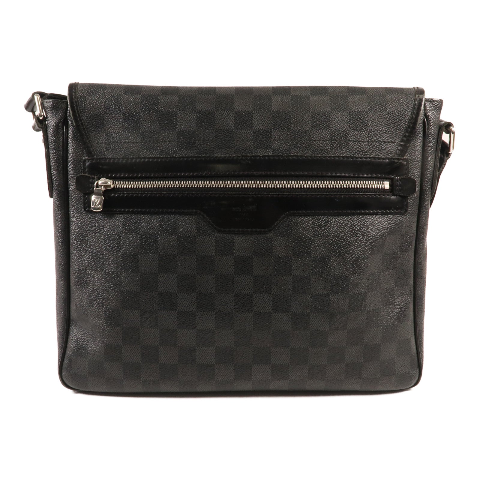 LOUIS VUITTON Damier Graphite Daniel GM銀扣肩背袋