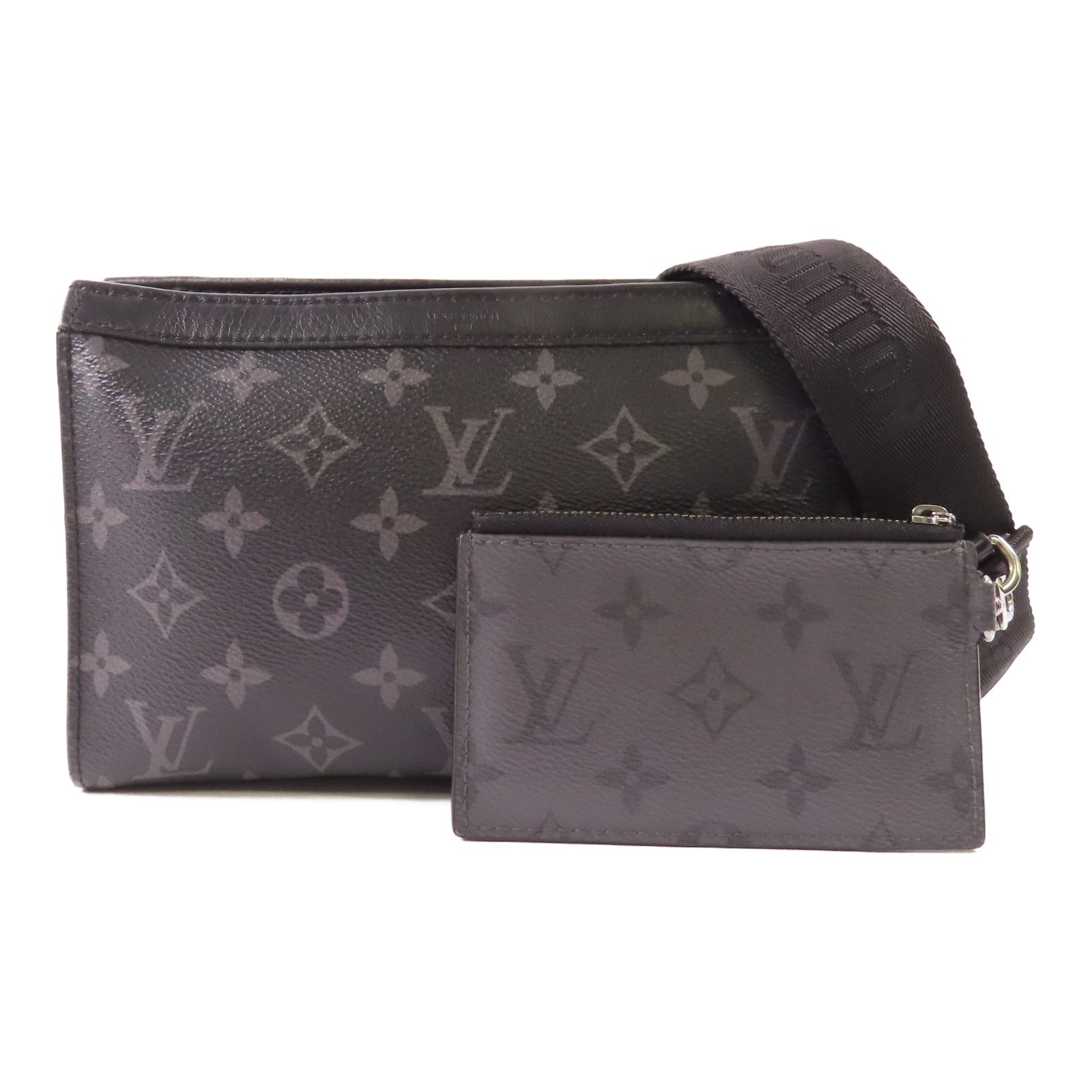 LOUIS VUITTON Monogram Eclipse Gaston銀扣肩背袋