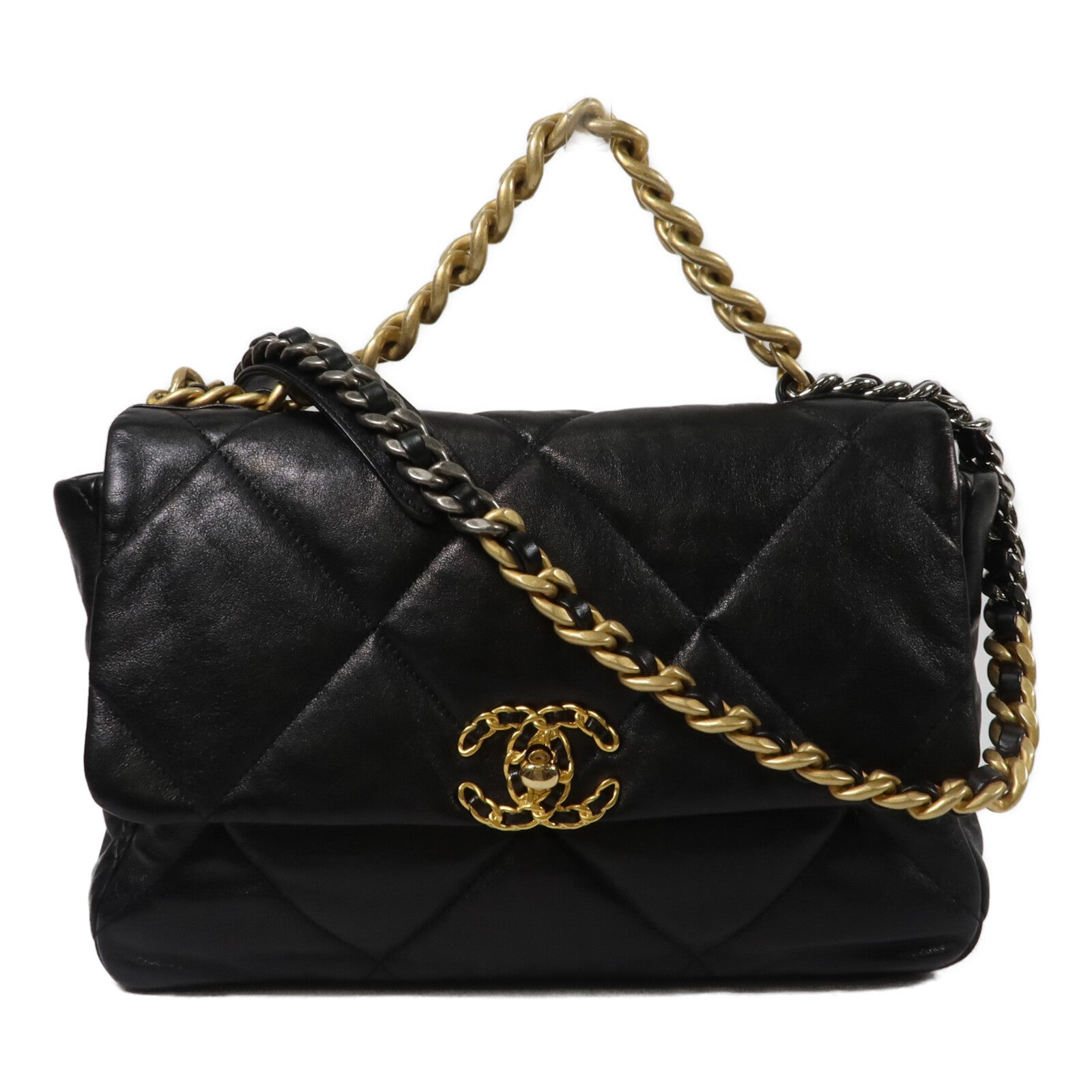 CHANEL 羊皮皮革Chanel 19 Large手挽肩背兩用袋